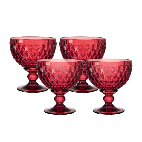 Villeroy & Boch Boston Coloured Champagne Coupe and Dessert Bowl Set of 4 Red Image 1
