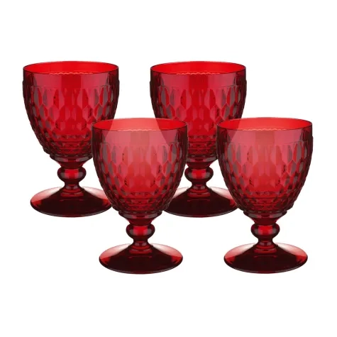 Villeroy & Boch Boston Coloured Water Goblet 350ml Set of 4 Red Image 1