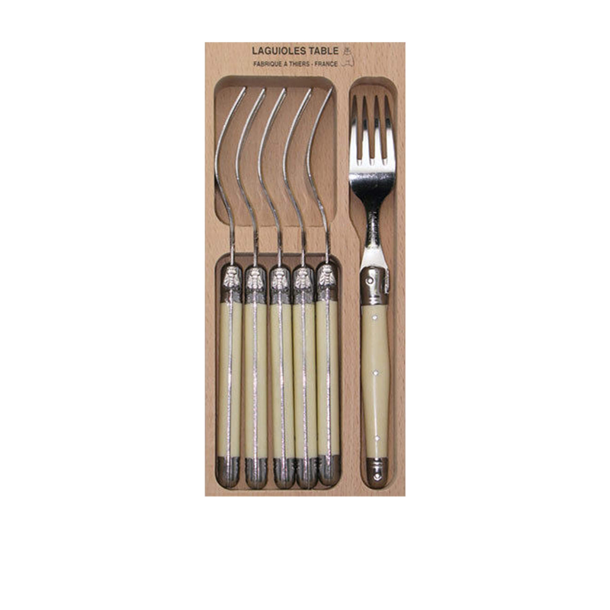 Laguiole by Andre Verdier Debutant Table Fork Set of 6 Ivory Image 1
