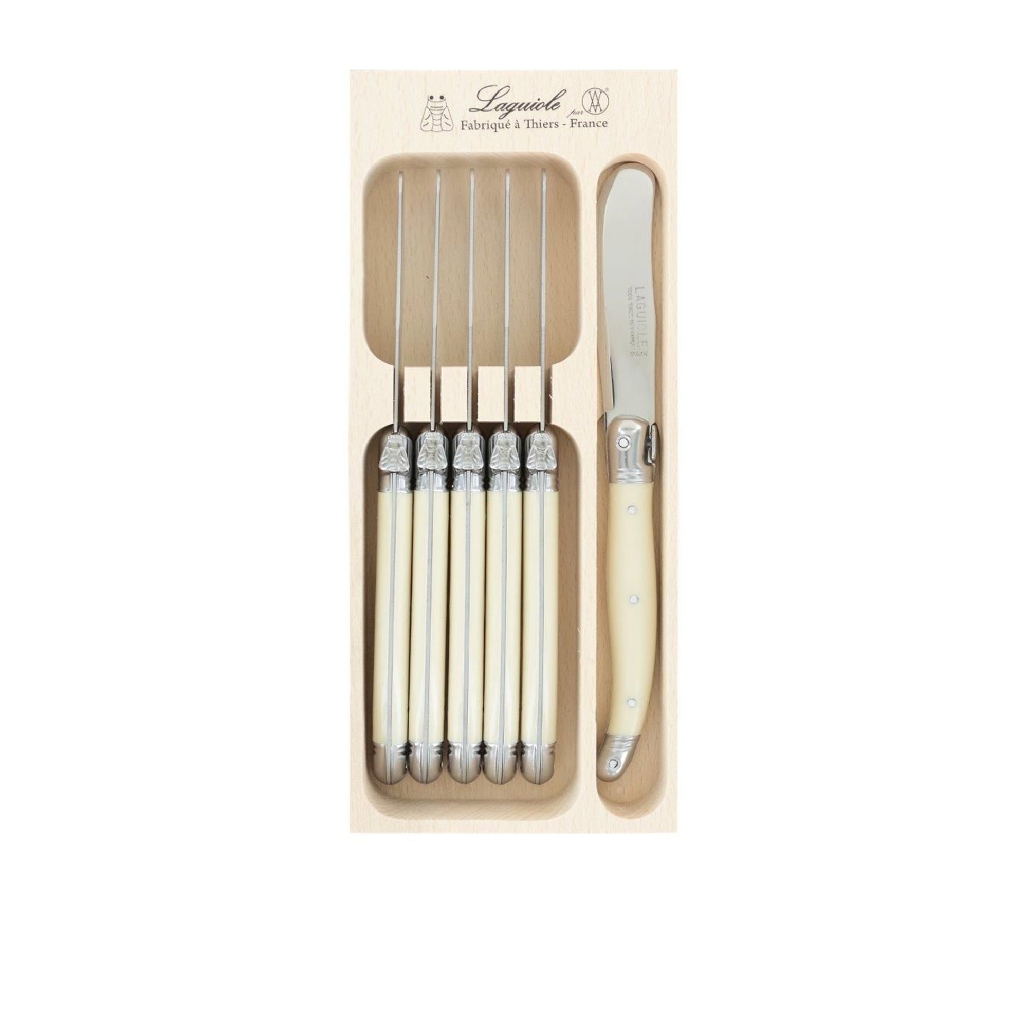Laguiole by Andre Verdier Debutant Butter Knife Set of 6 Ivory Image 1