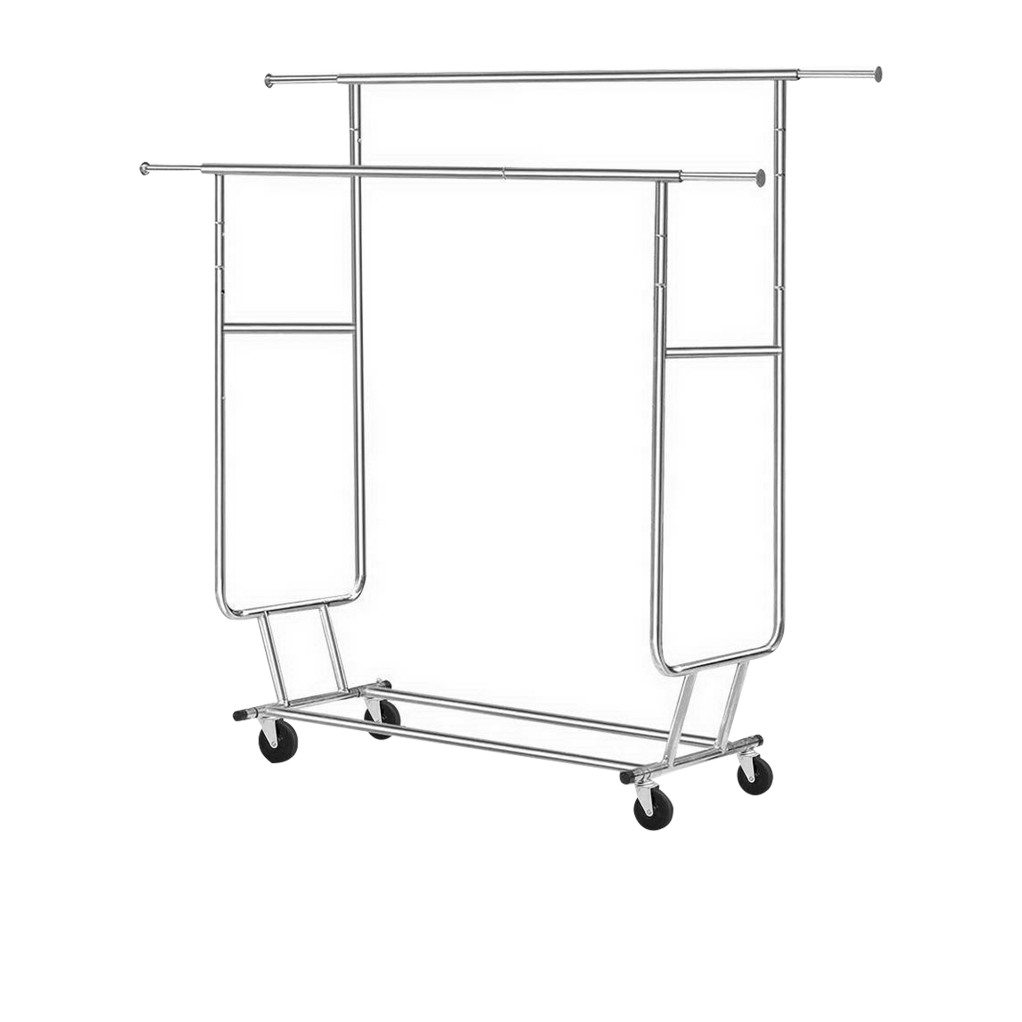 Artiss Double Rail Portable Clothes Drying Rack Silver Image 1