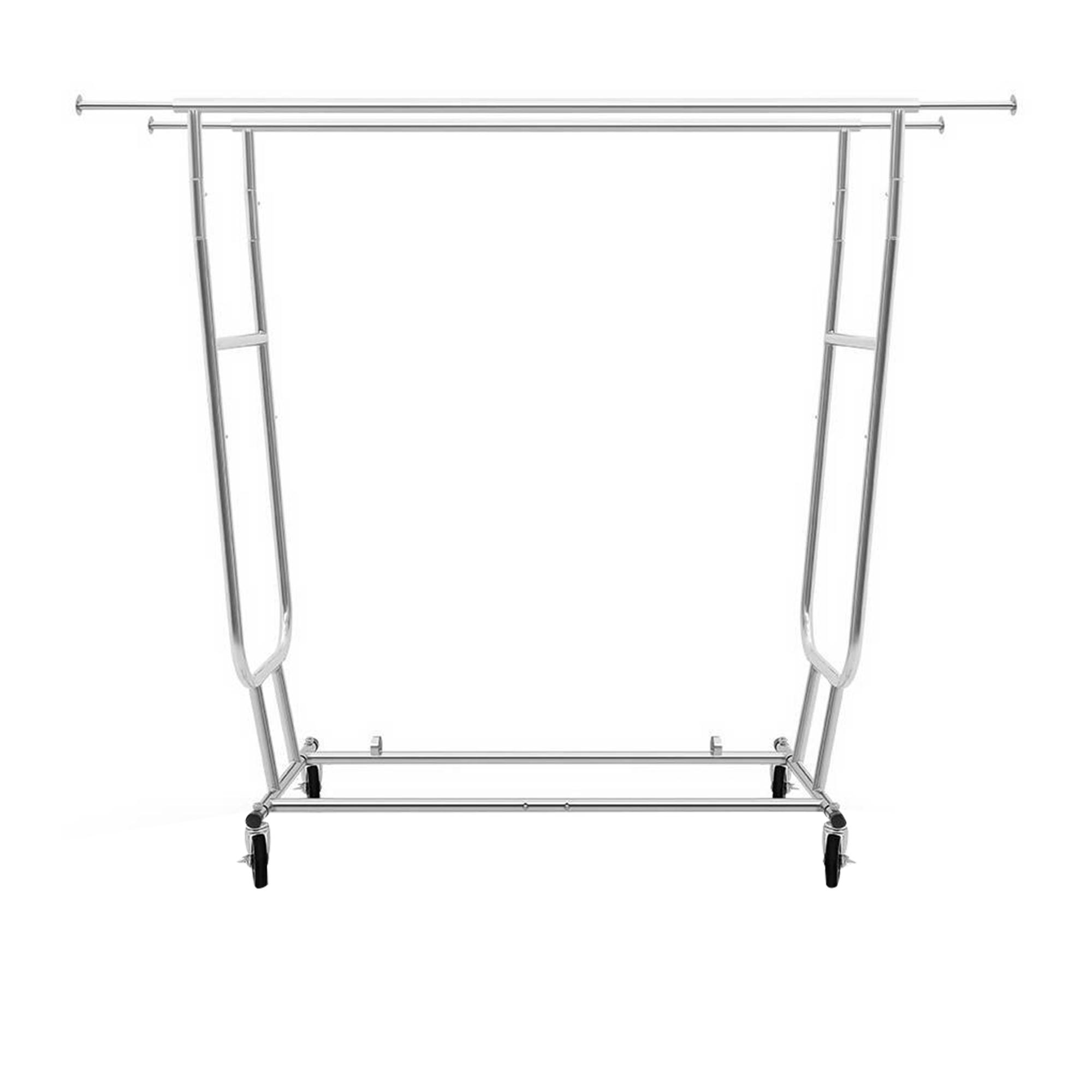 Artiss Double Rail Portable Clothes Drying Rack Silver Image 4