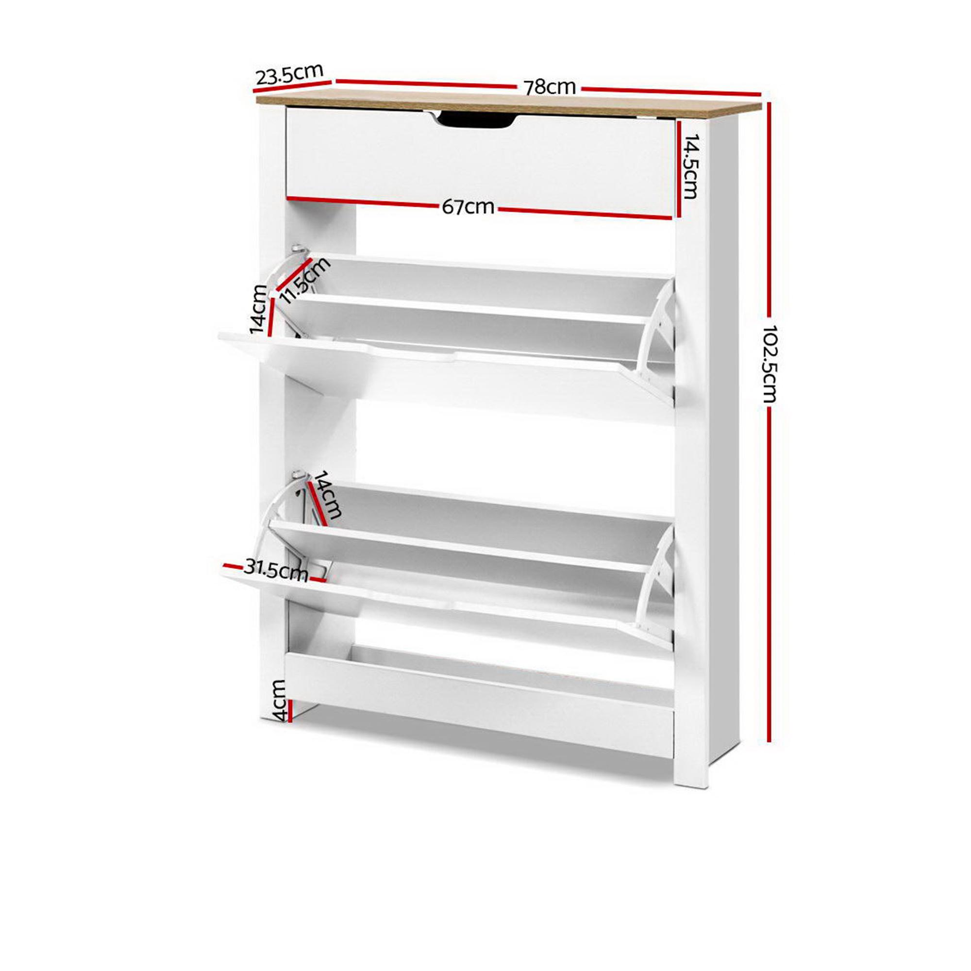 Artiss Shoe Cabinet Storage Organiser White Image 3