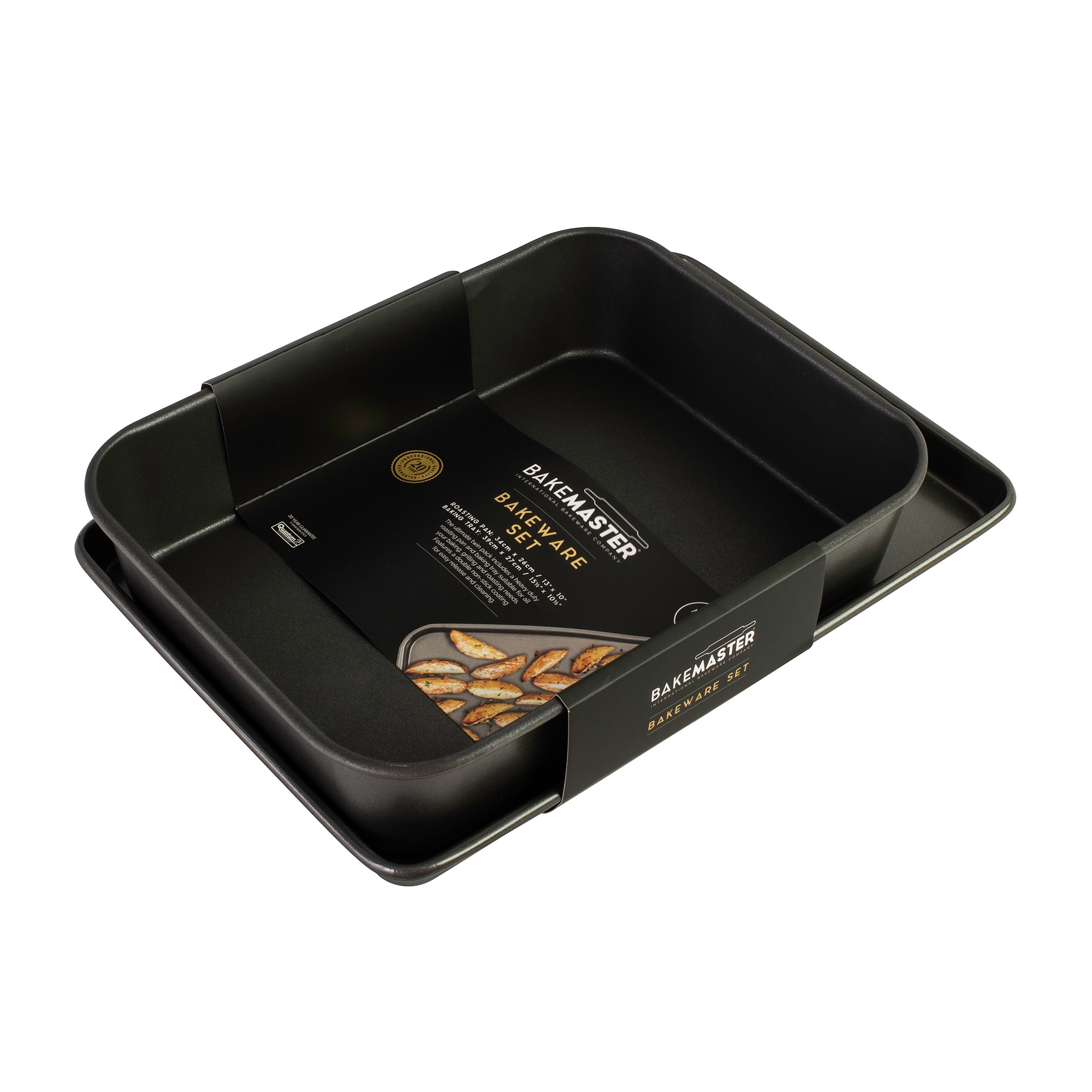 Bakemaster Non Stick Twin Roasting Pan & Oven Tray Pack Image 2
