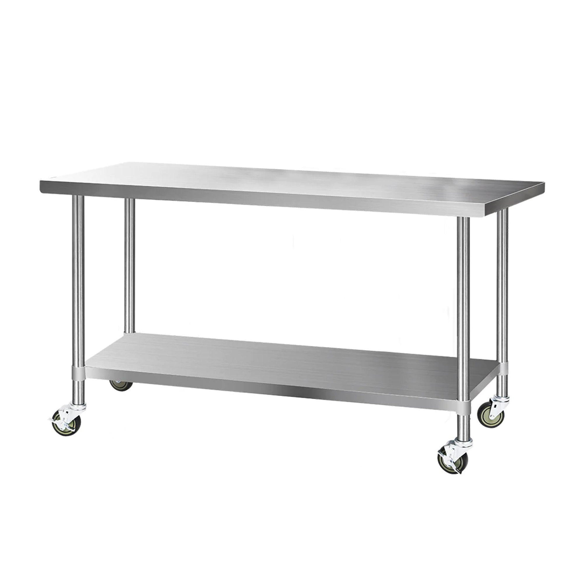 Cefito 430 Stainless Steel Kitchen Bench with Wheels 182.9x76cm Image 1