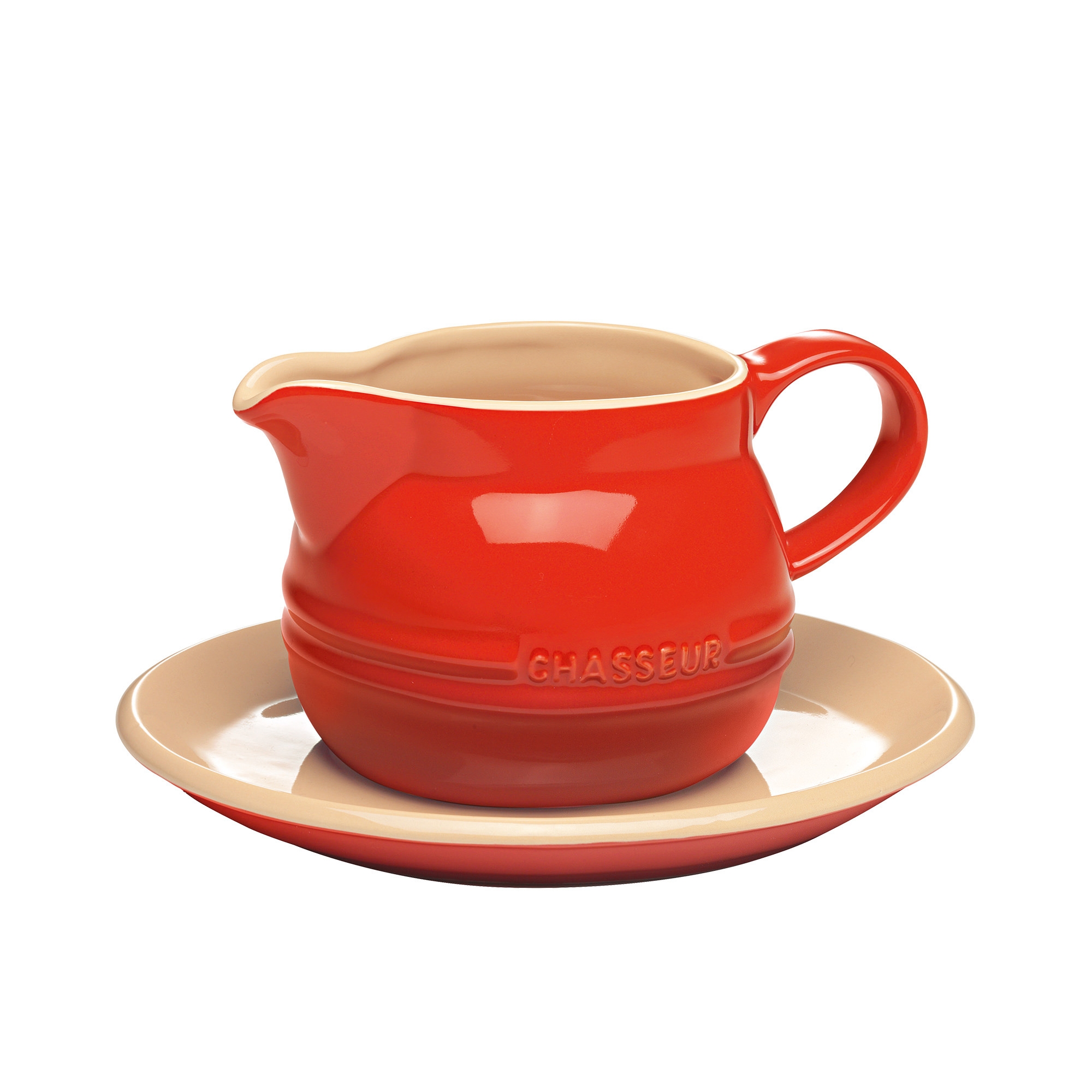 Chasseur La Cuisson Gravy Boat & Saucer 450ml Red Image 1