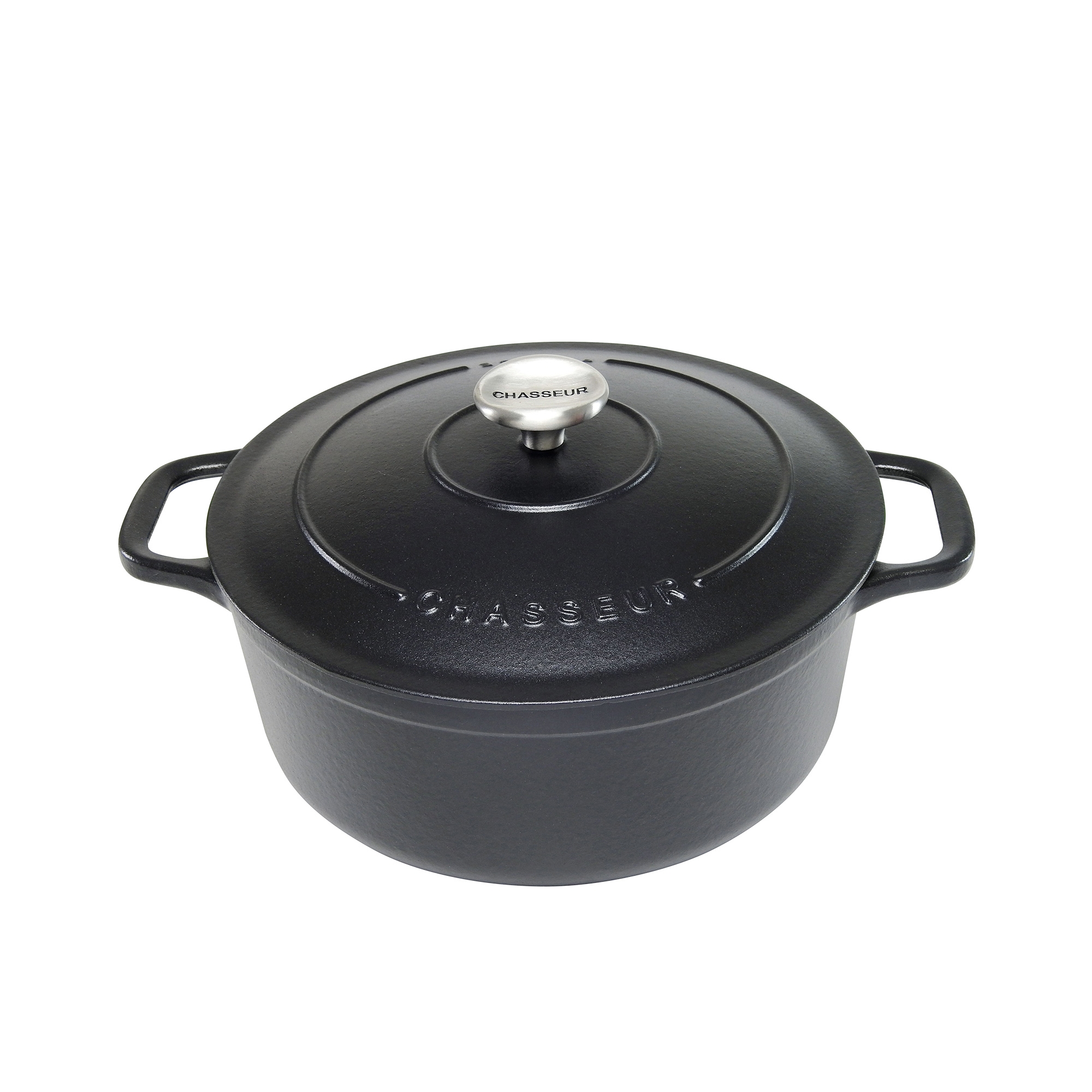 Chasseur Round French Oven 26cm - 5L Matte Black Image 1