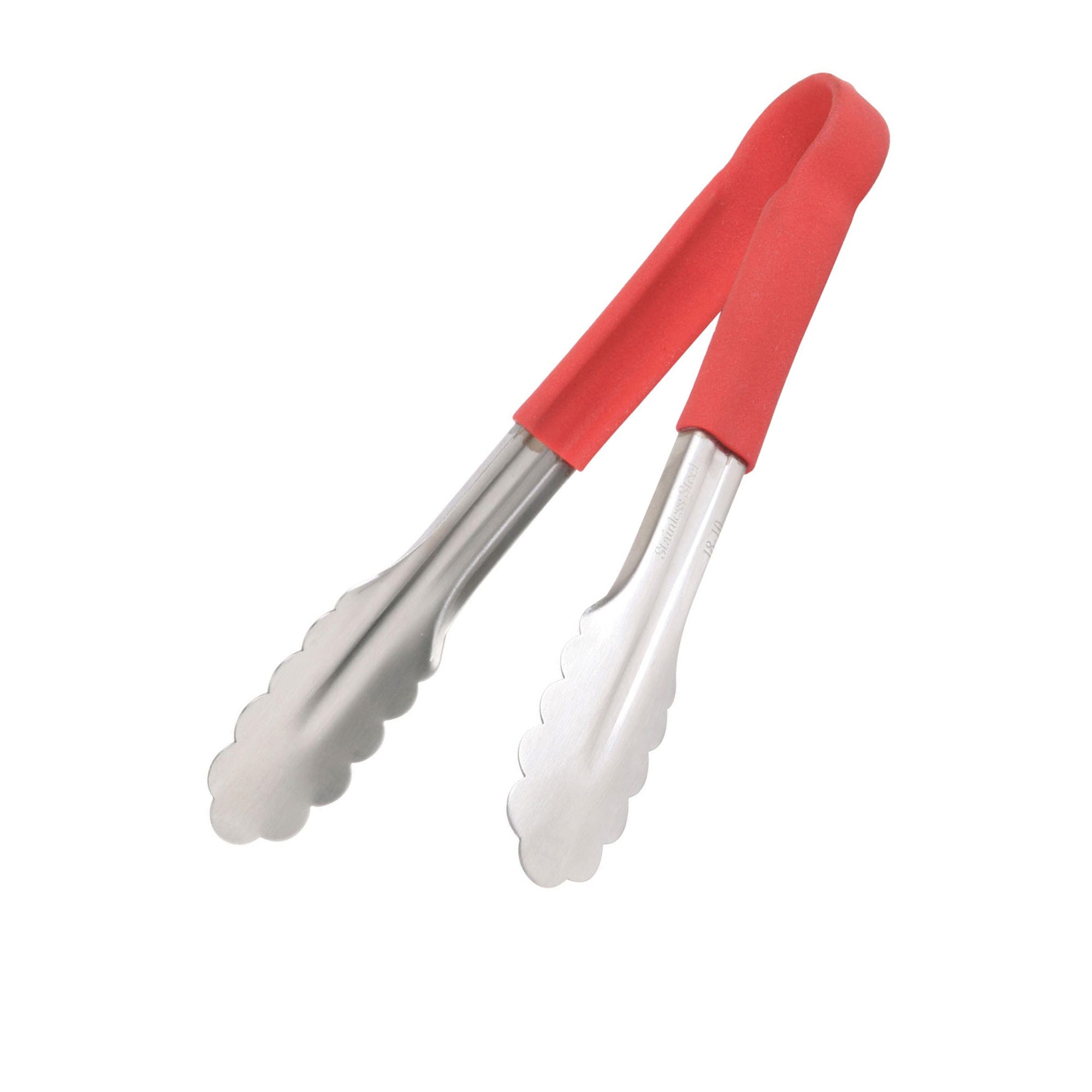 Chef Inox Stainless Steel Utility Tongs Red 23cm Image 1