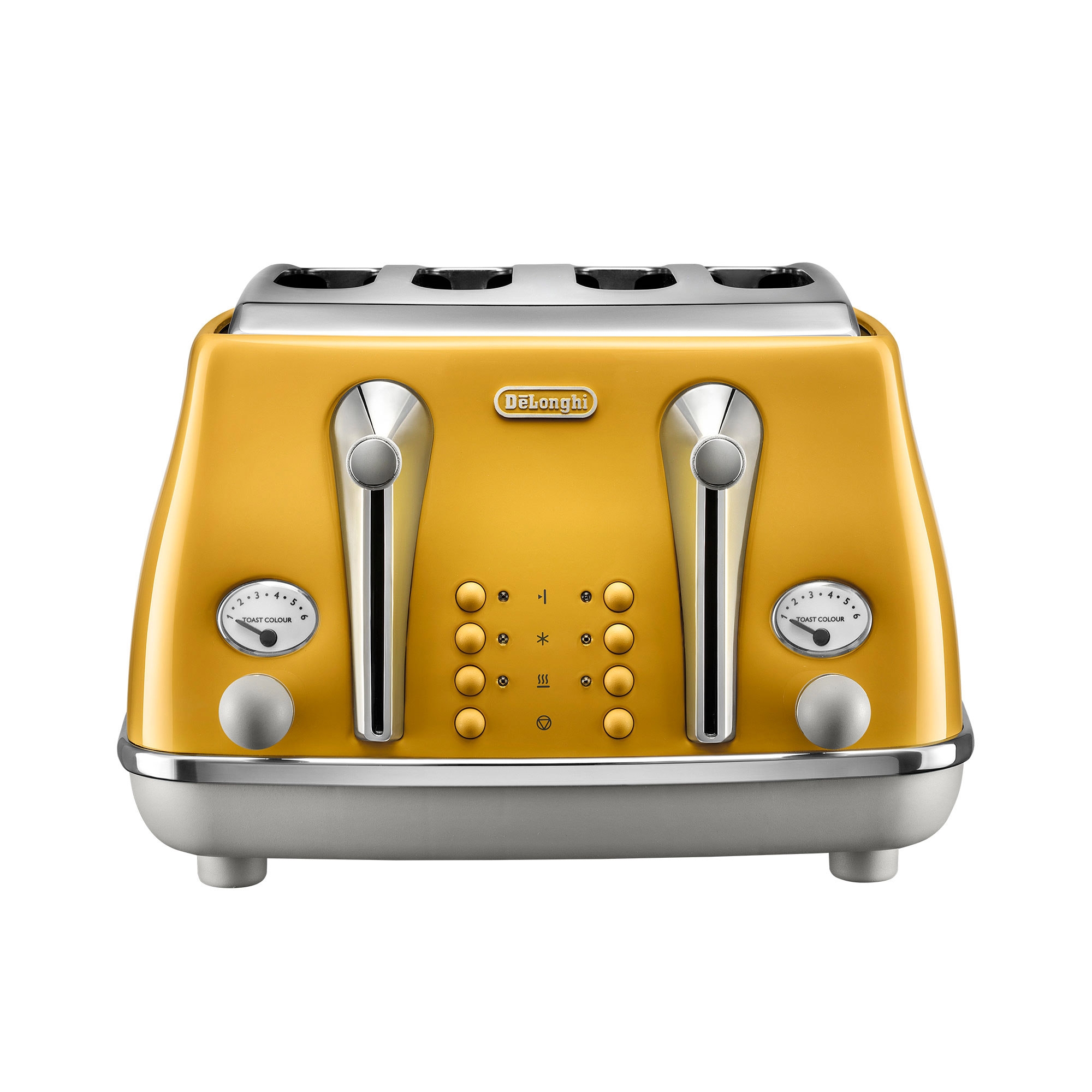 DeLonghi Icona Capitals CTOC4003Y 4 Slice Toaster Yellow Image 1