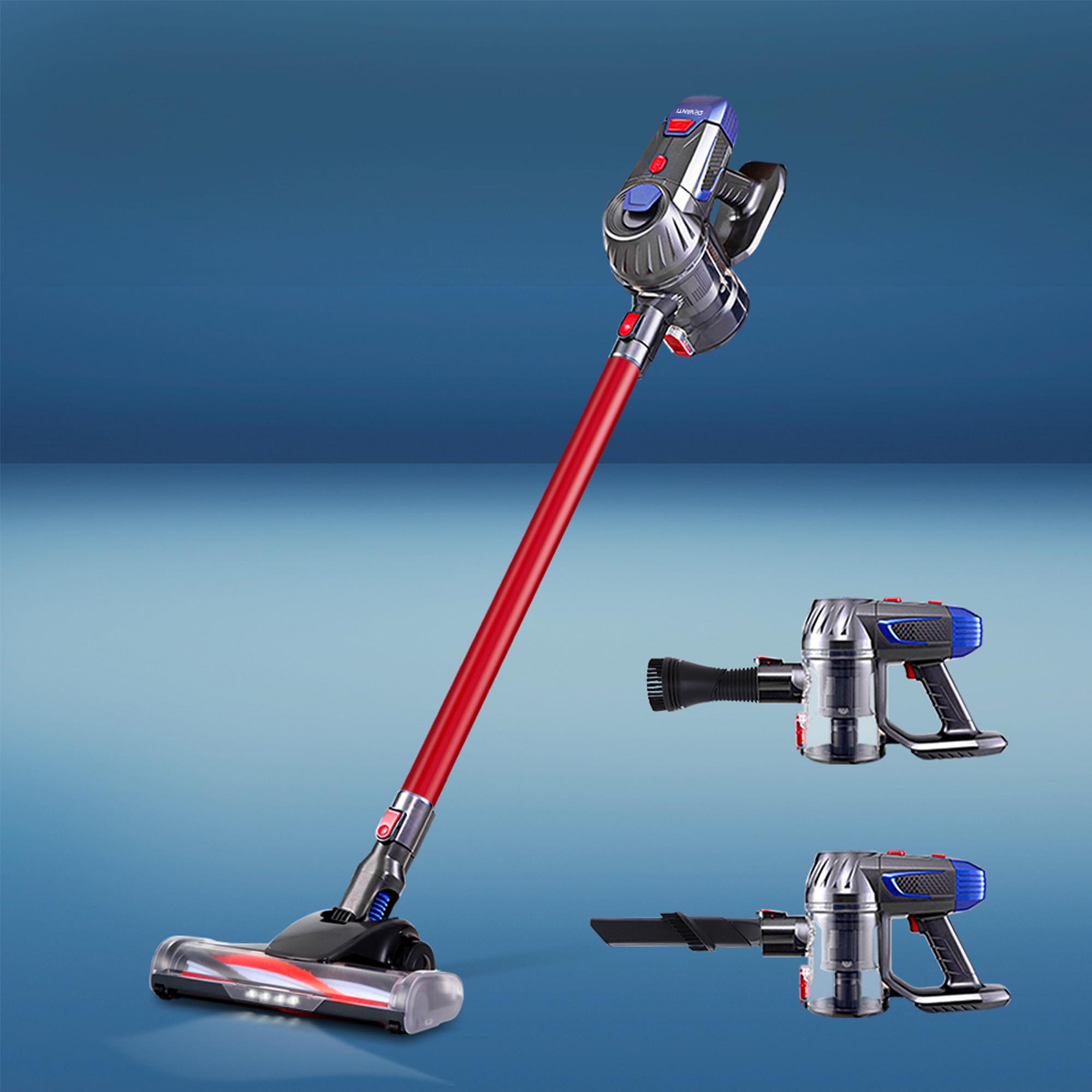 Devanti 2 Speed Cordless Handheld Bagless Stick Vacuum with Headlight Red Image 2