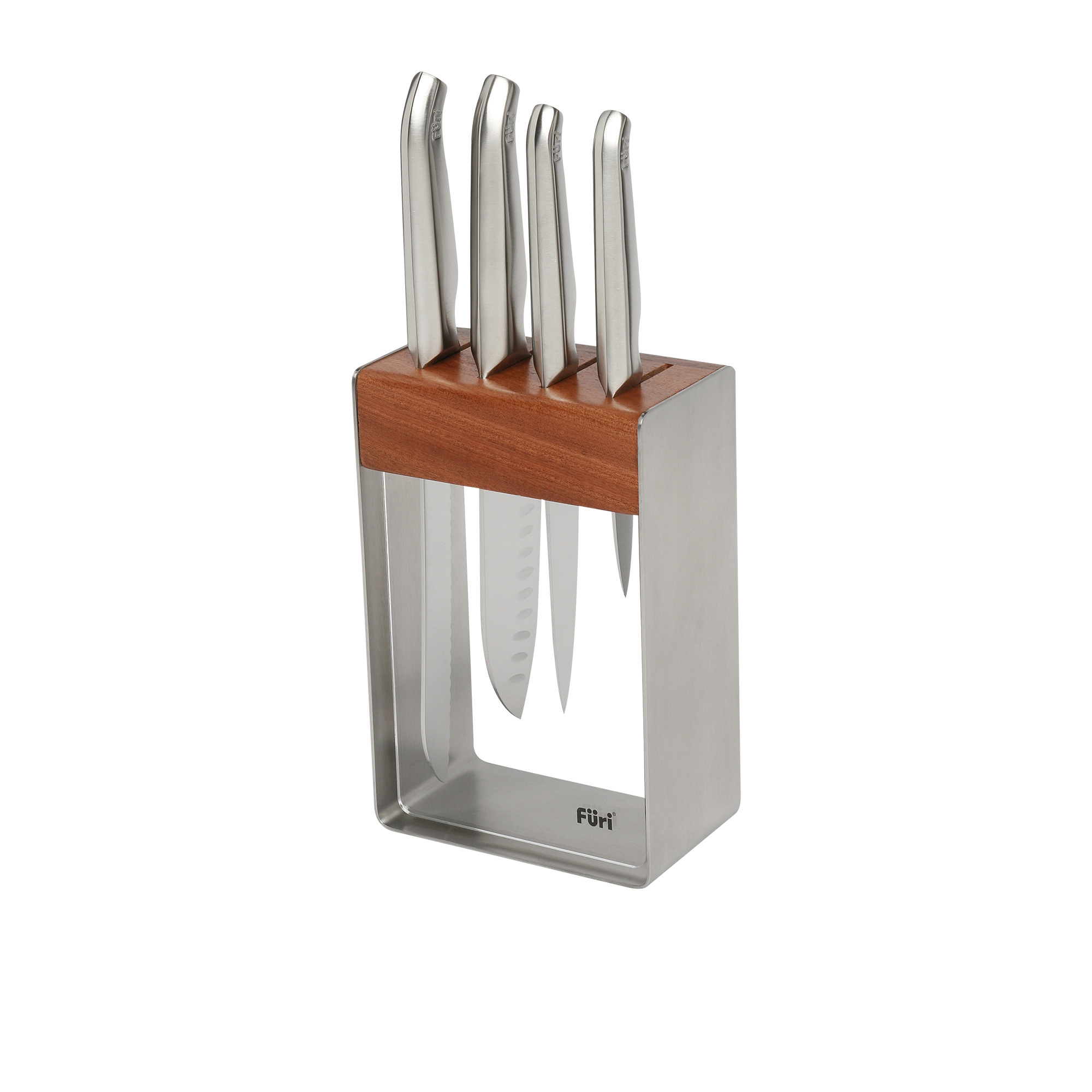 Furi Pro 5pc Stainless Steel Knife Block Set Image 1