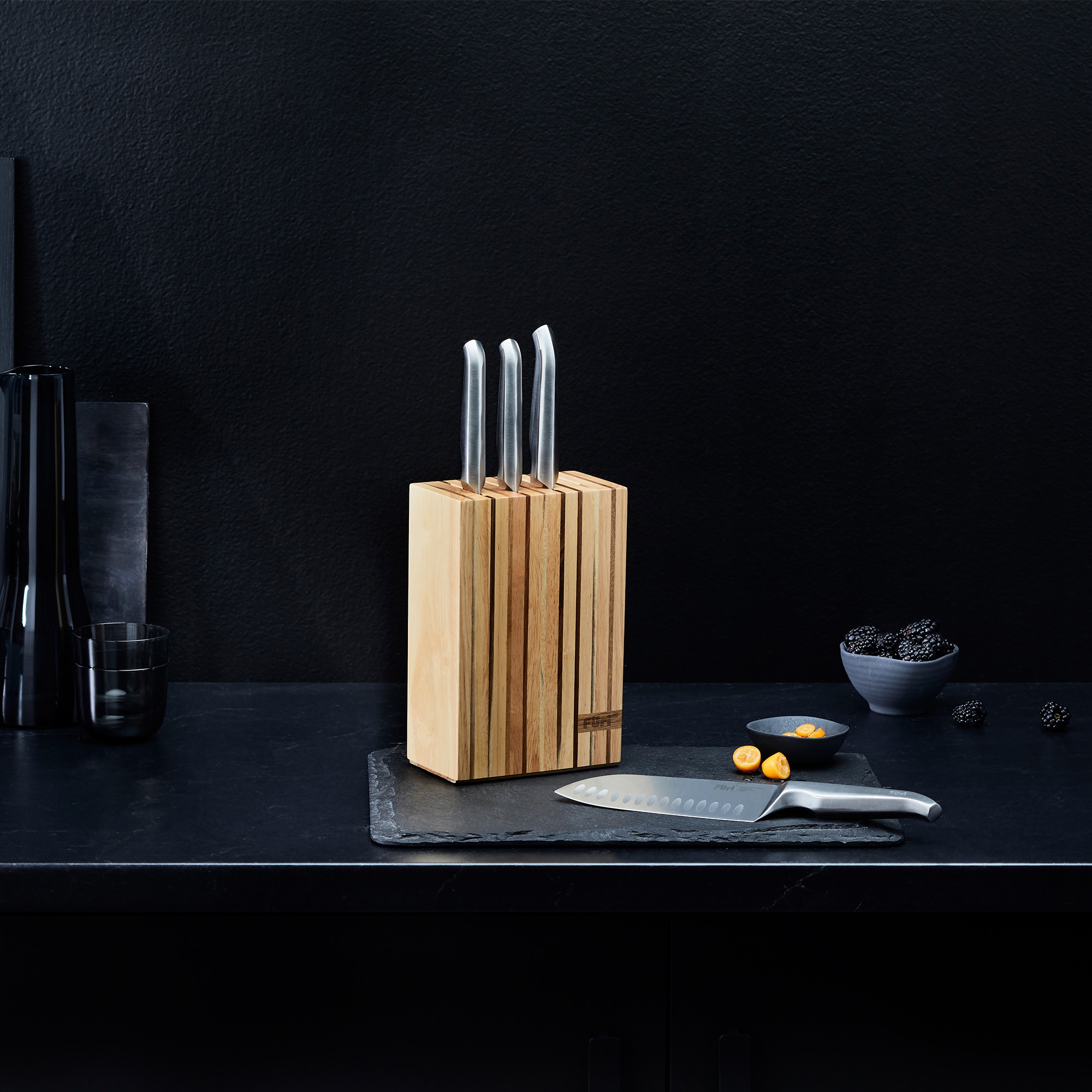 Furi Pro 5pc Wood Knife Block Set Image 2