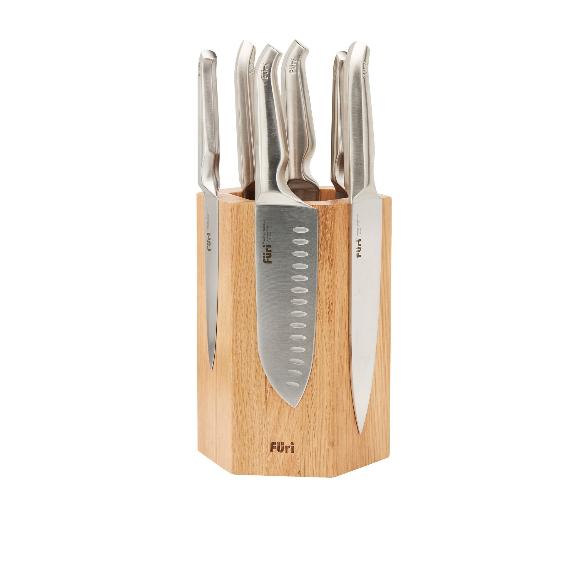 Furi Pro 7pc Hexagonal Magnetic Knife Block Set Image 1