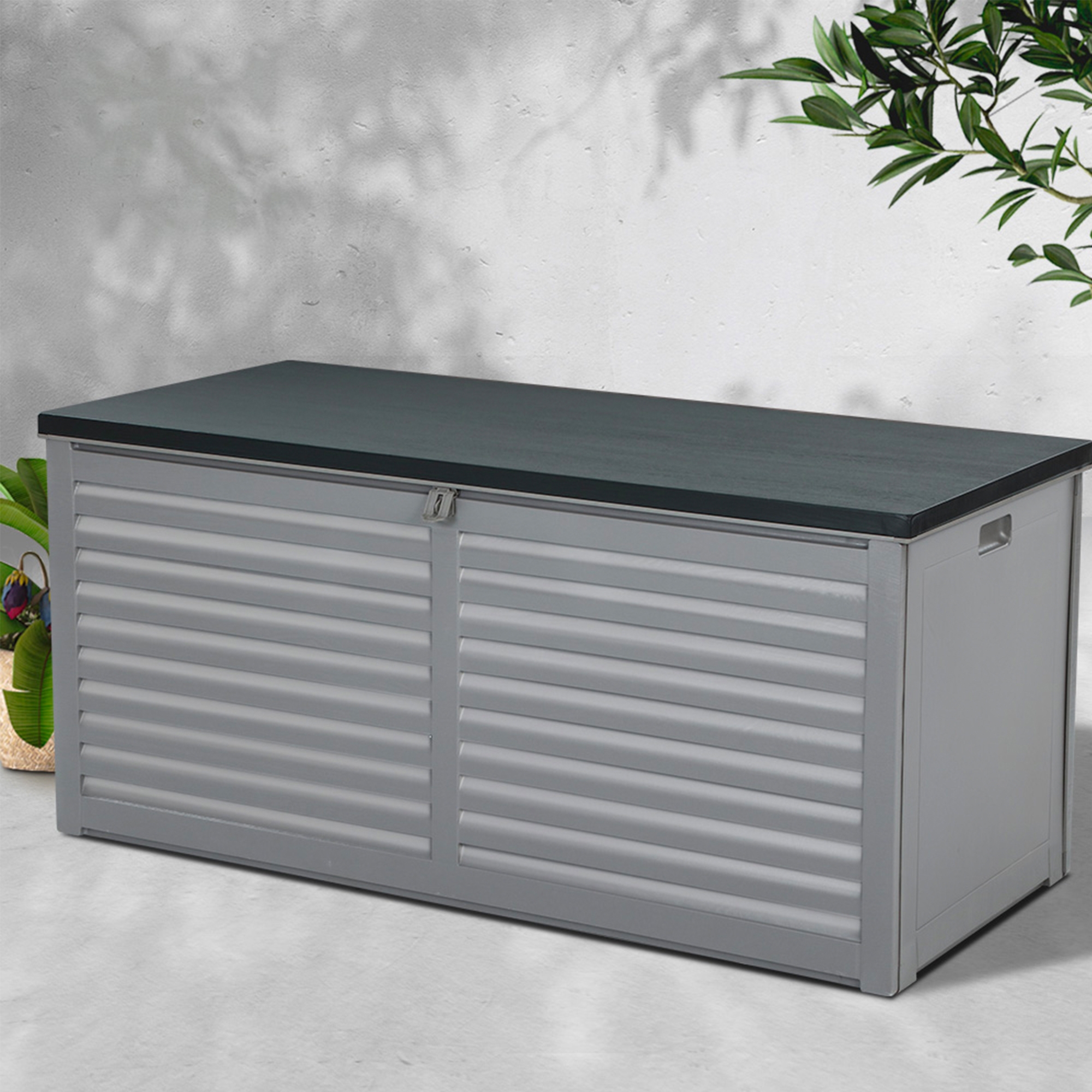 Gardeon Outdoor Storage Box 490L Dark Grey Image 2