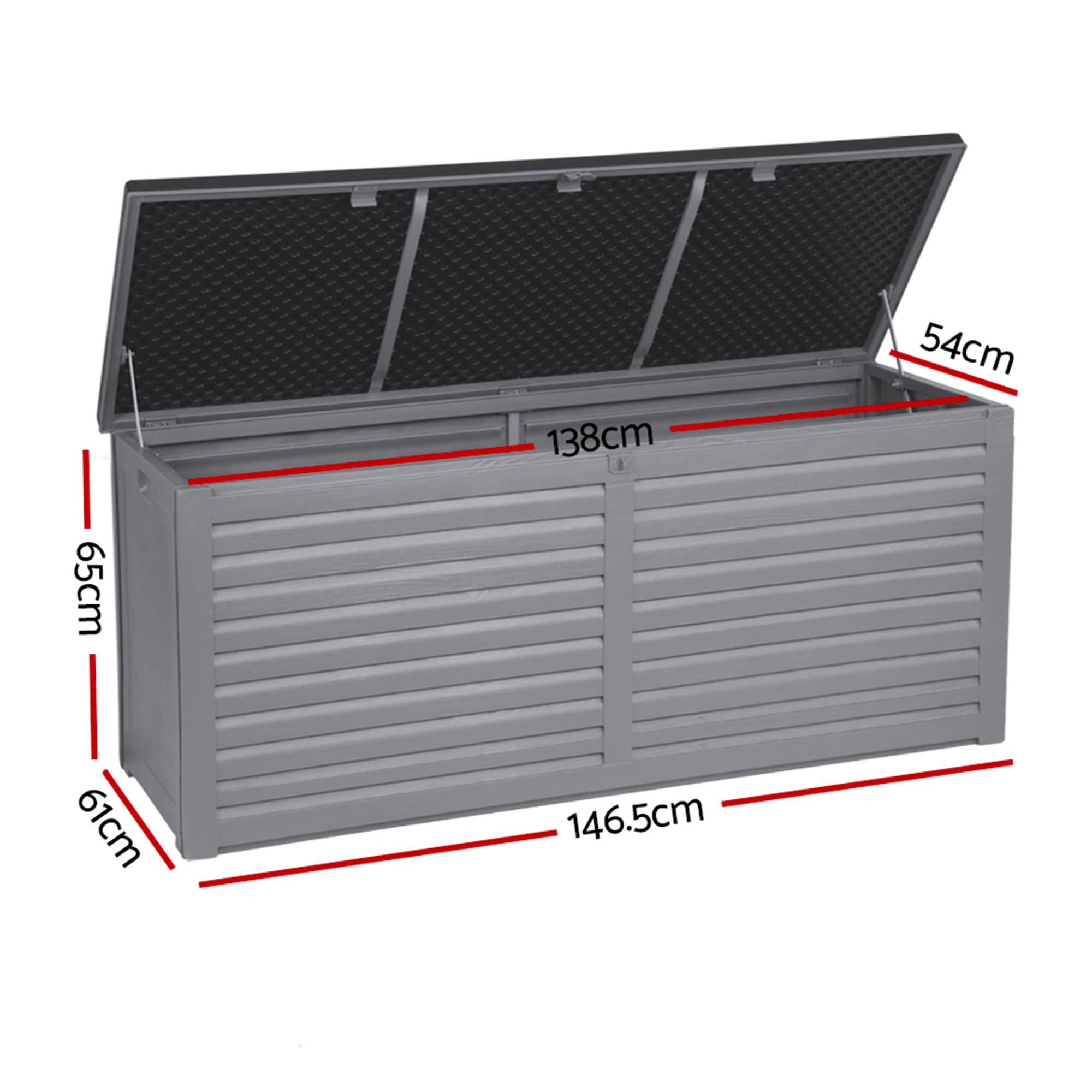 Gardeon Outdoor Storage Box 490L Dark Grey Image 4