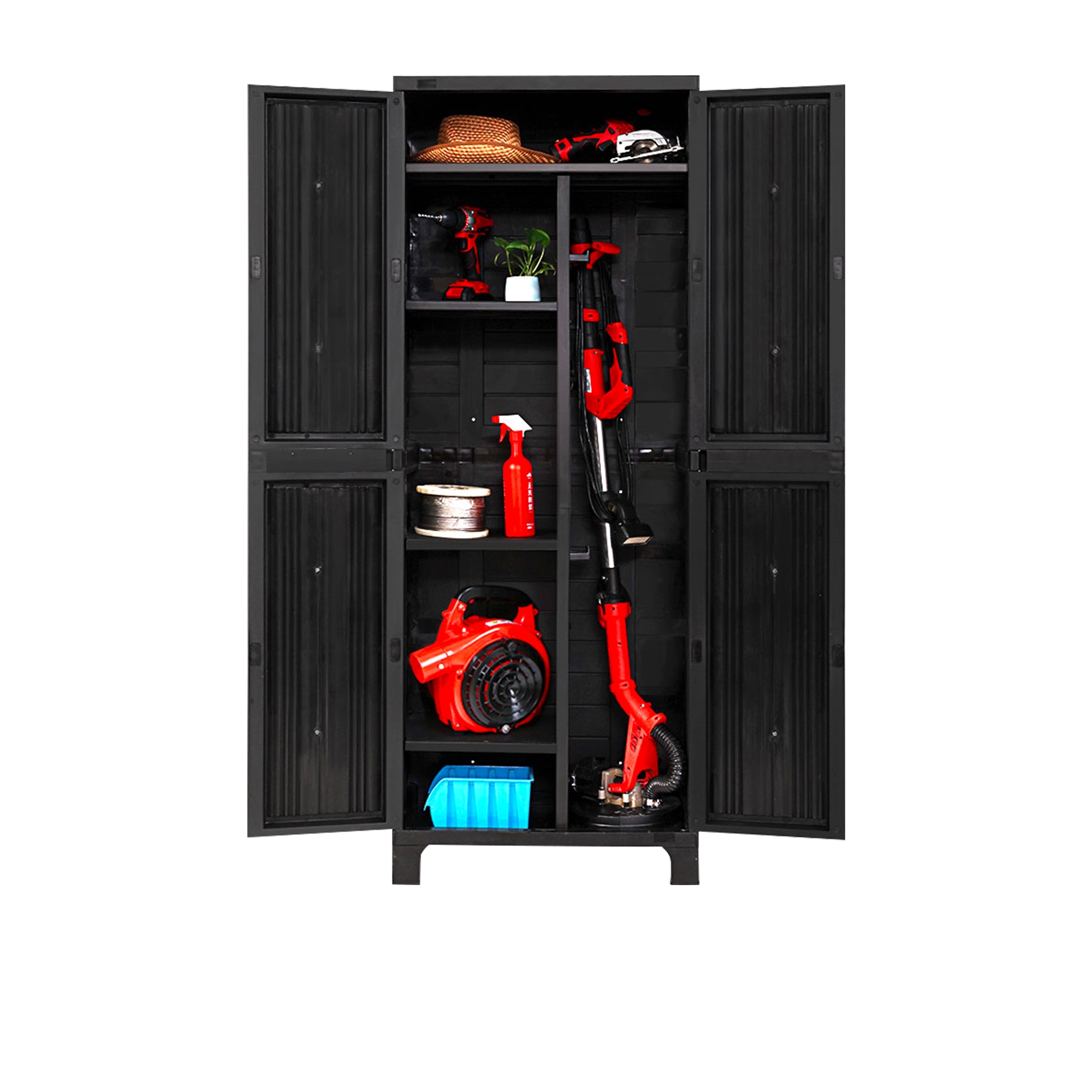 Gardeon Outdoor Storage Cabinet 173cm Black Image 1