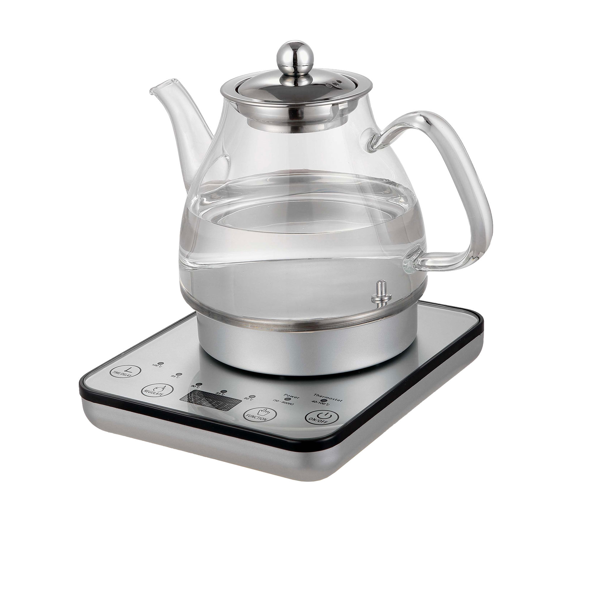 Healthy Choice Digital Glass Kettle with Tea Infuser 1.2L Image 1