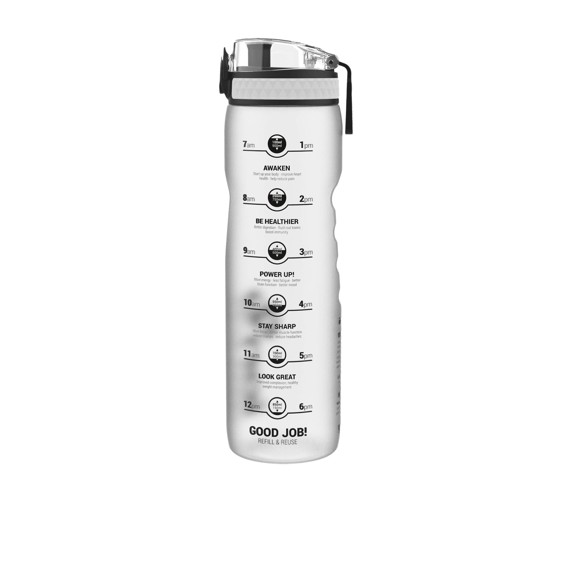 Ion8 Quench Motivator Water Bottle 1L Frosted White Image 2