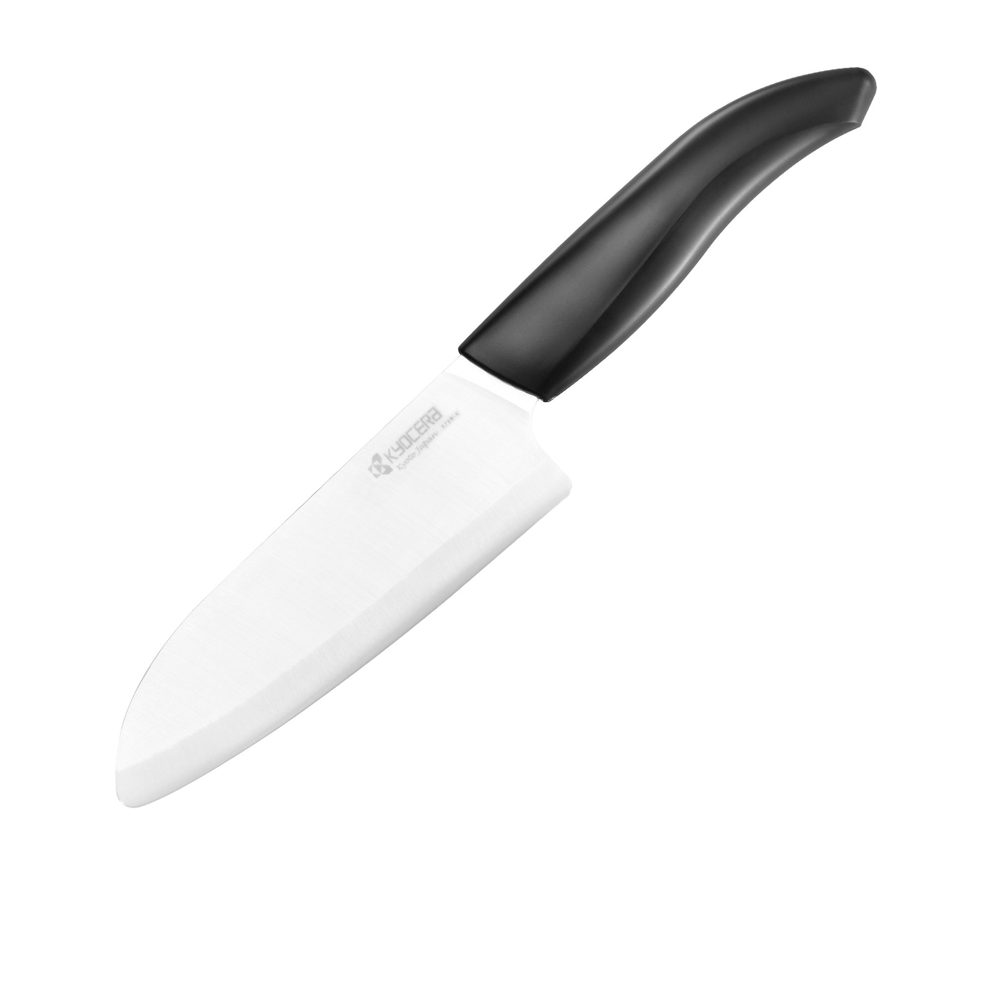 Kyocera Ceramic Santoku Knife with Peeler Black Image 1