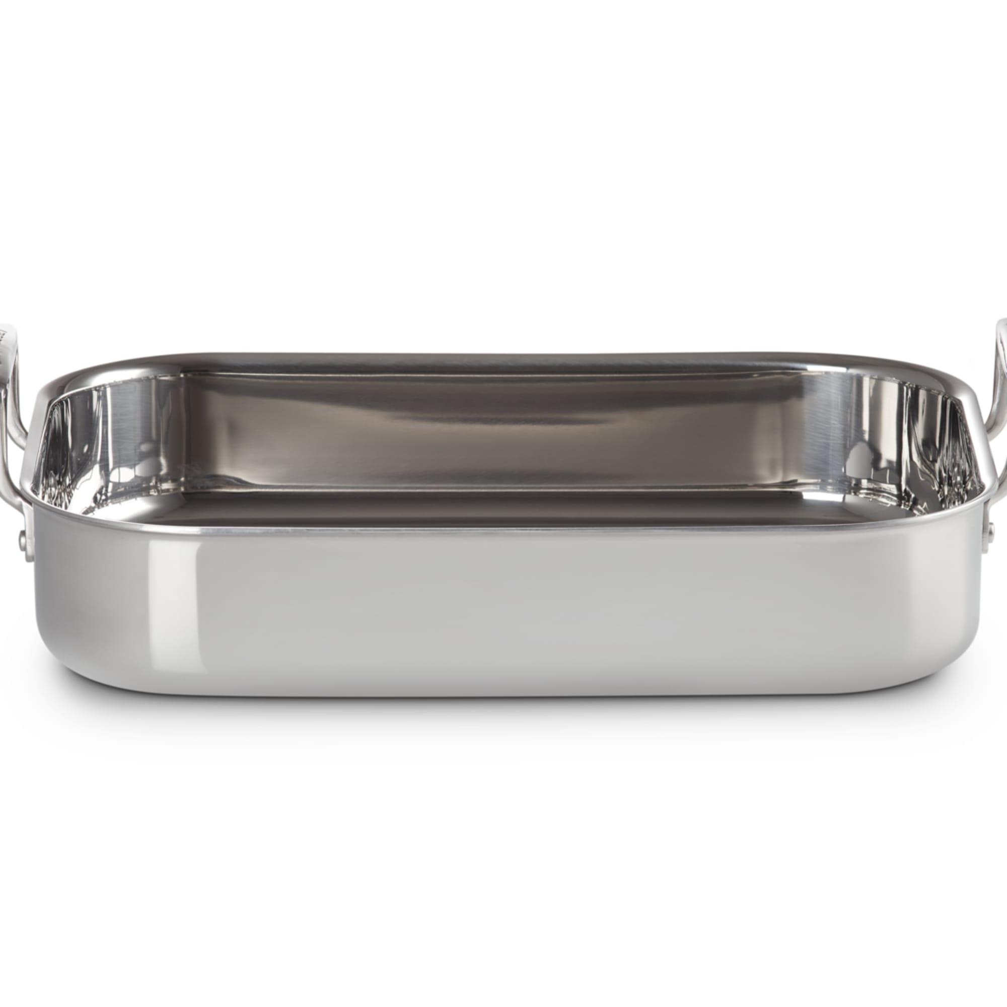 Le Creuset 3-Ply Stainless Steel Rectangular Roaster 35x25cm Image 3