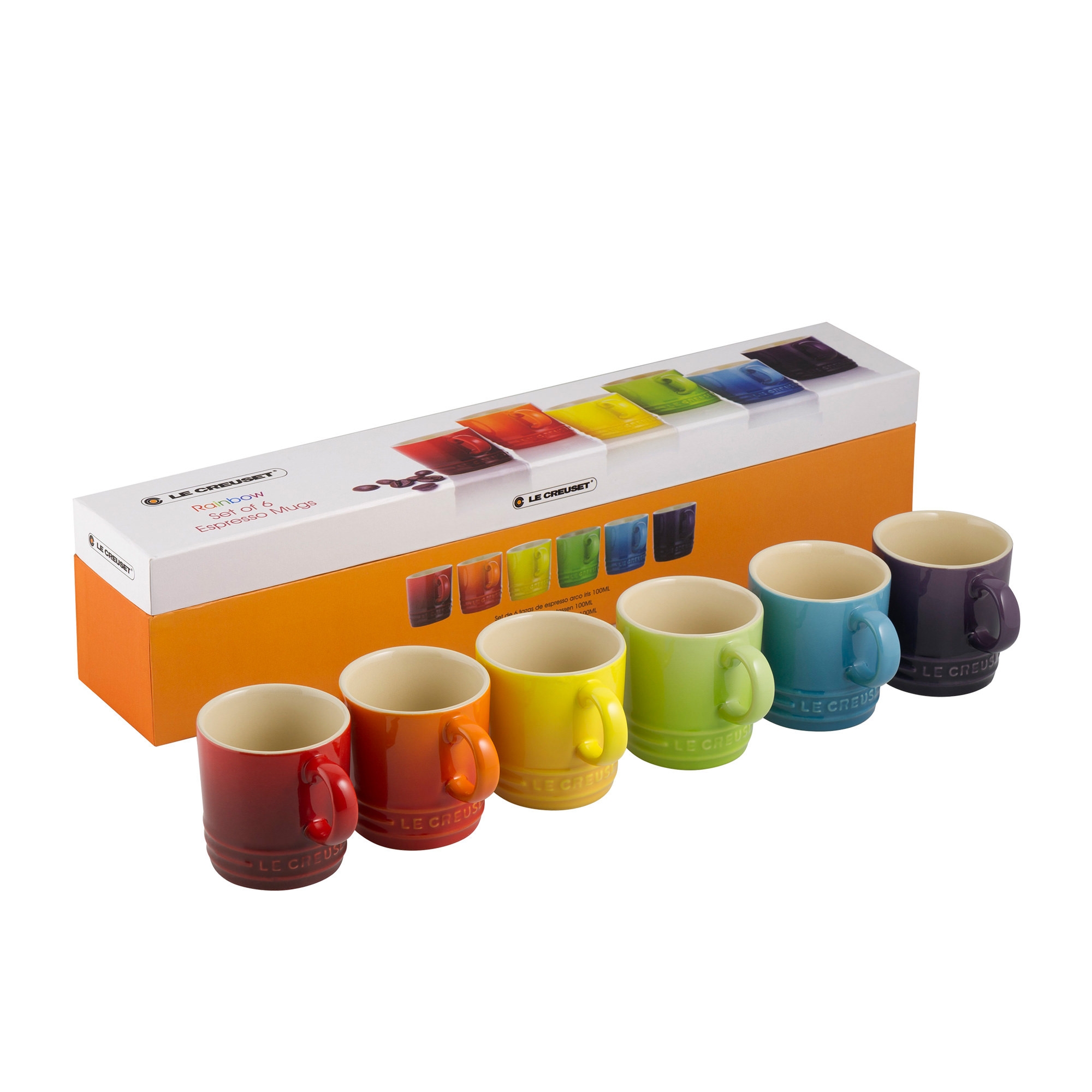 Le Creuset Stoneware Espresso Mug 100ml Set of 6 Rainbow Image 2