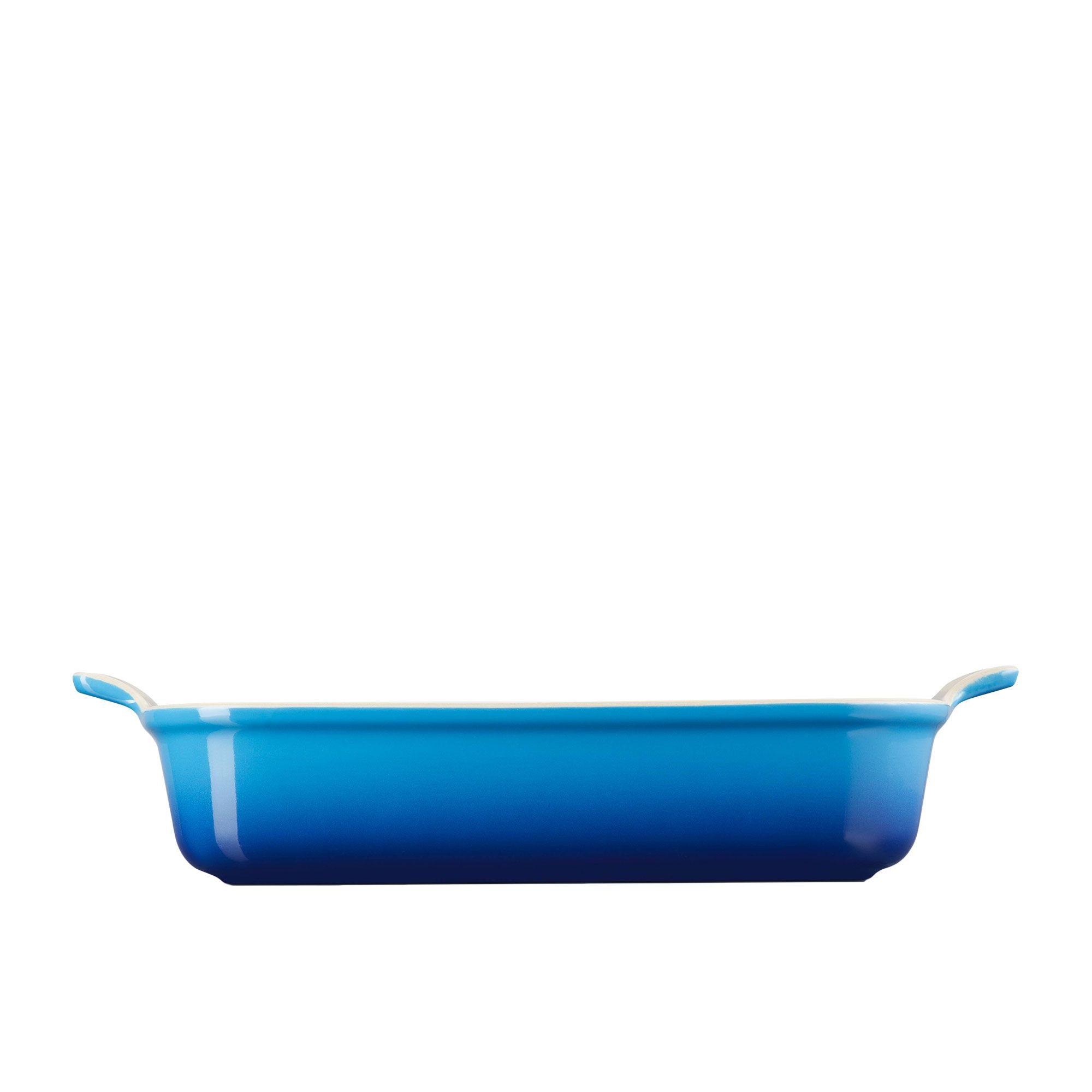 Le Creuset Stoneware Heritage Rectangular Dish 32cm - 3.8L Azure Blue Image 6