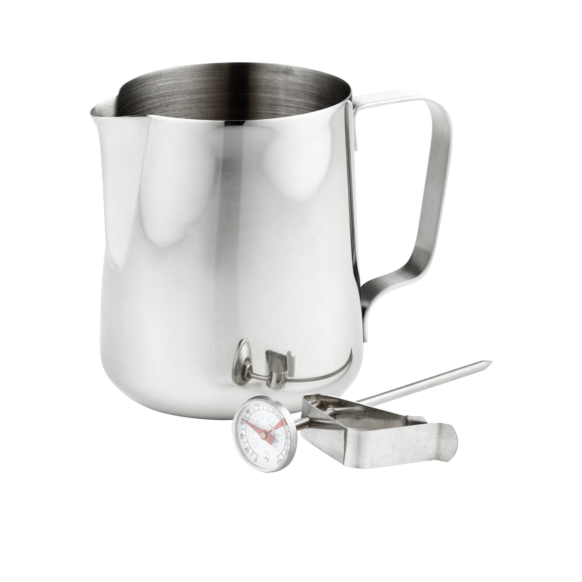 Leaf & Bean Milk Frothing Jug & Thermometer 600ml Image 1