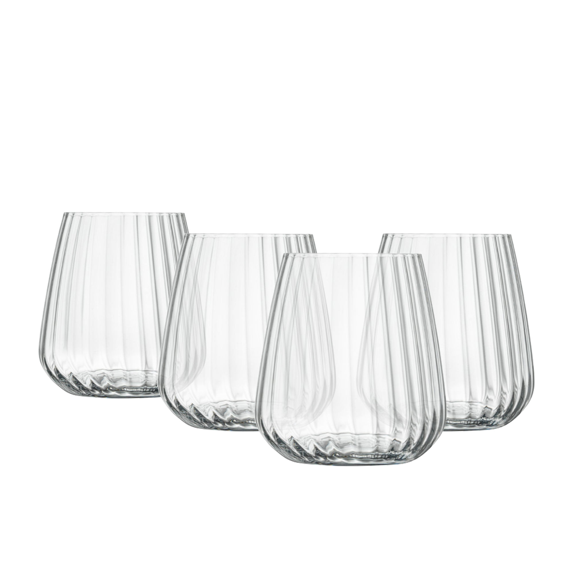 Luigi Bormioli Optica Stemless Wine Glass 450ml Set of 4 Image 1