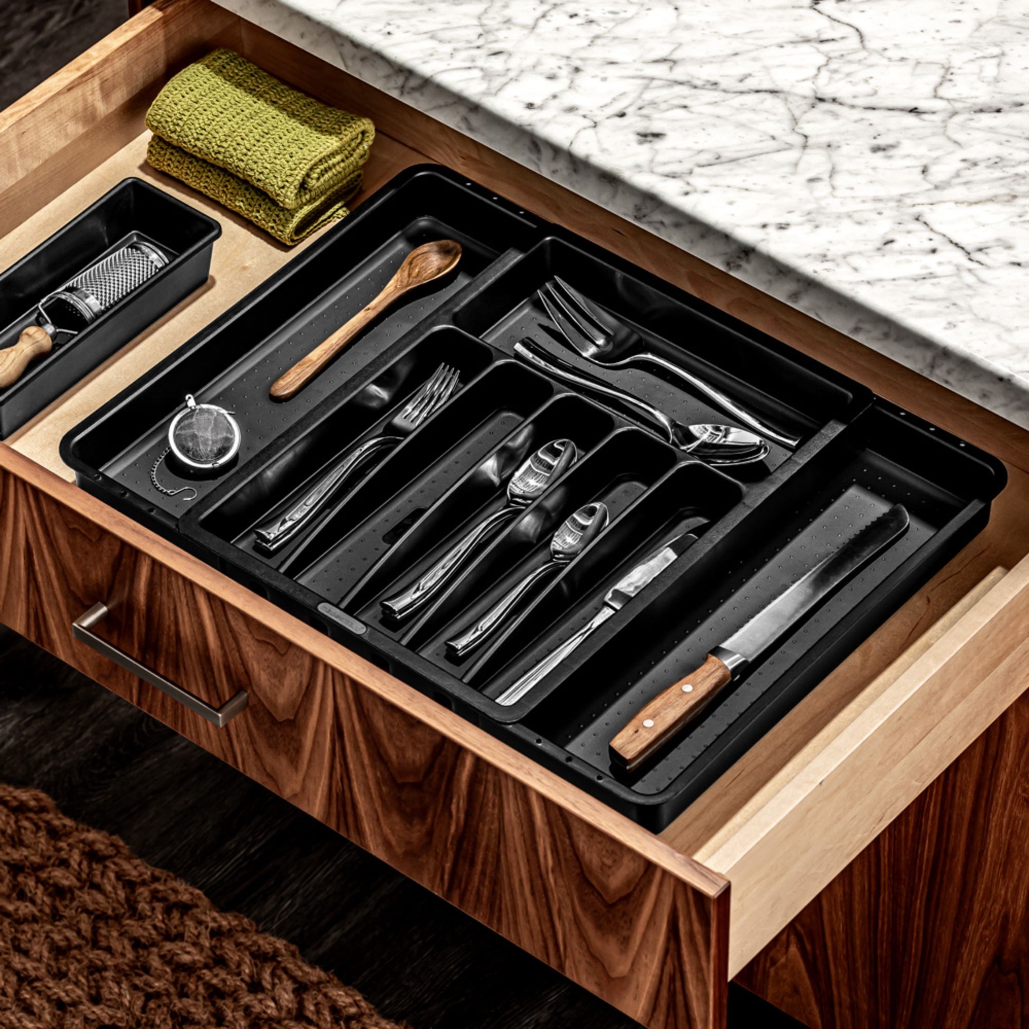 Madesmart Expandable Cutlery Tray Carbon Image 2