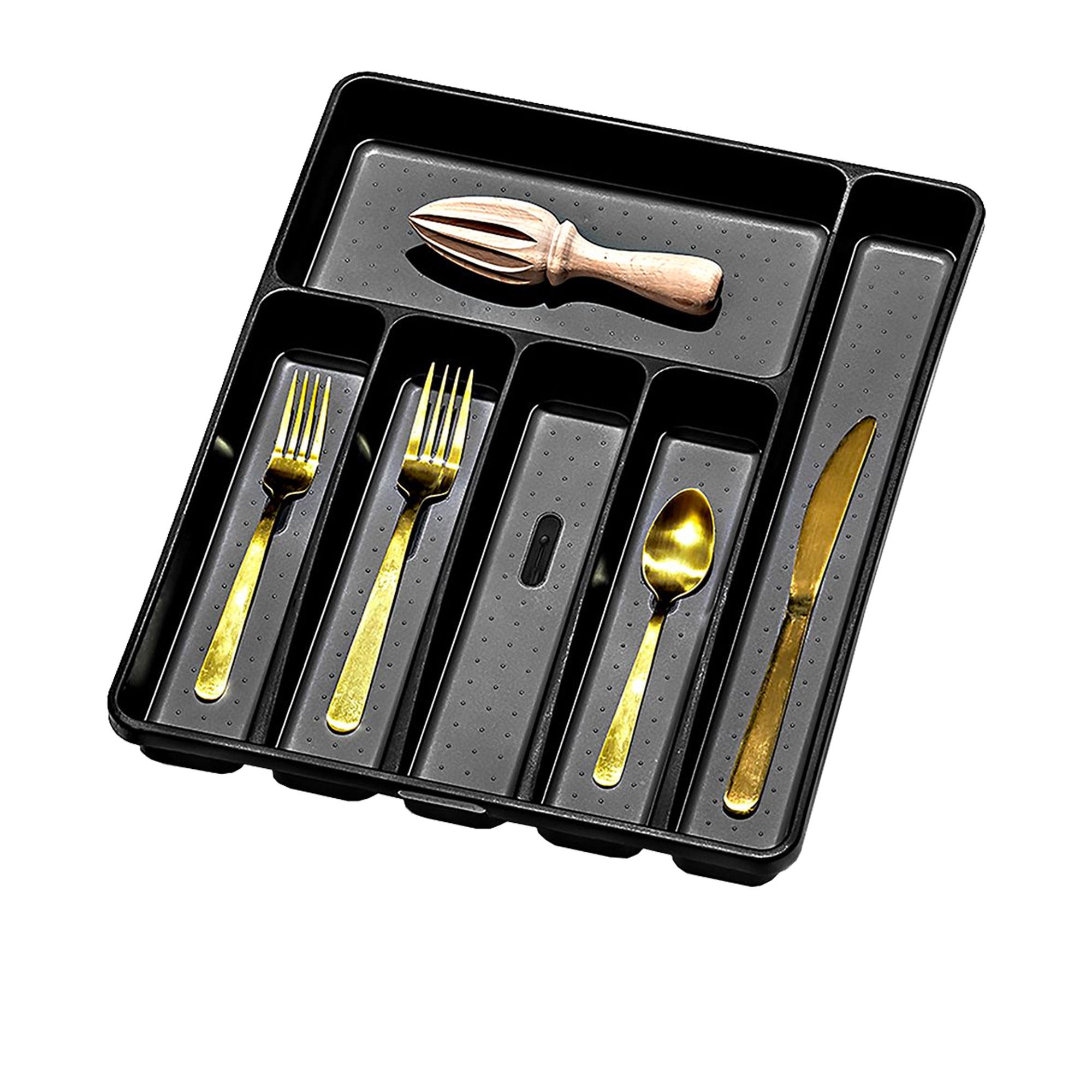 Madesmart Cutlery Tray 6 Compartment Carbon Image 2