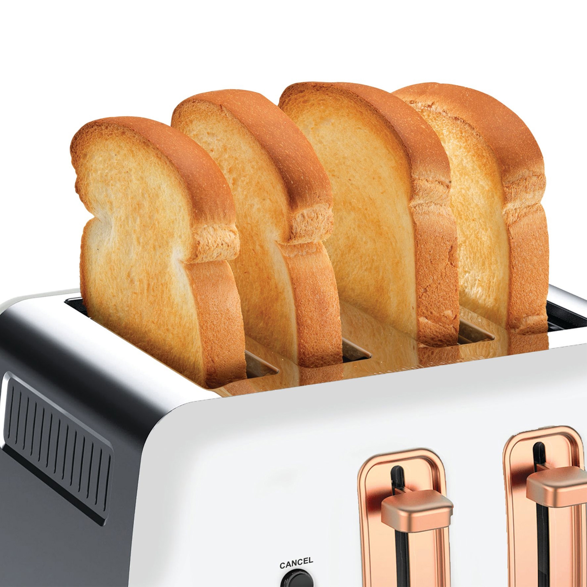 Morphy Richards Ascend Rose Gold 4 Slice Toaster Matte White Image 2