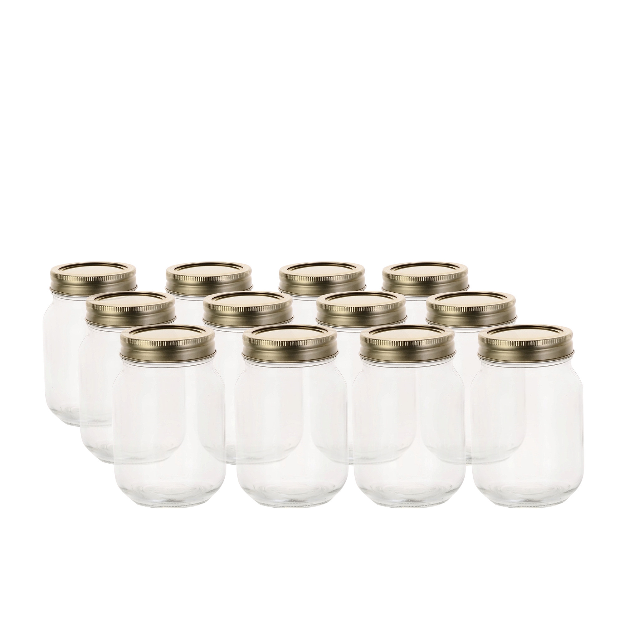 Salisbury & Co Mason Jar with 2pc Lid 500ml Set of 12 Image 1
