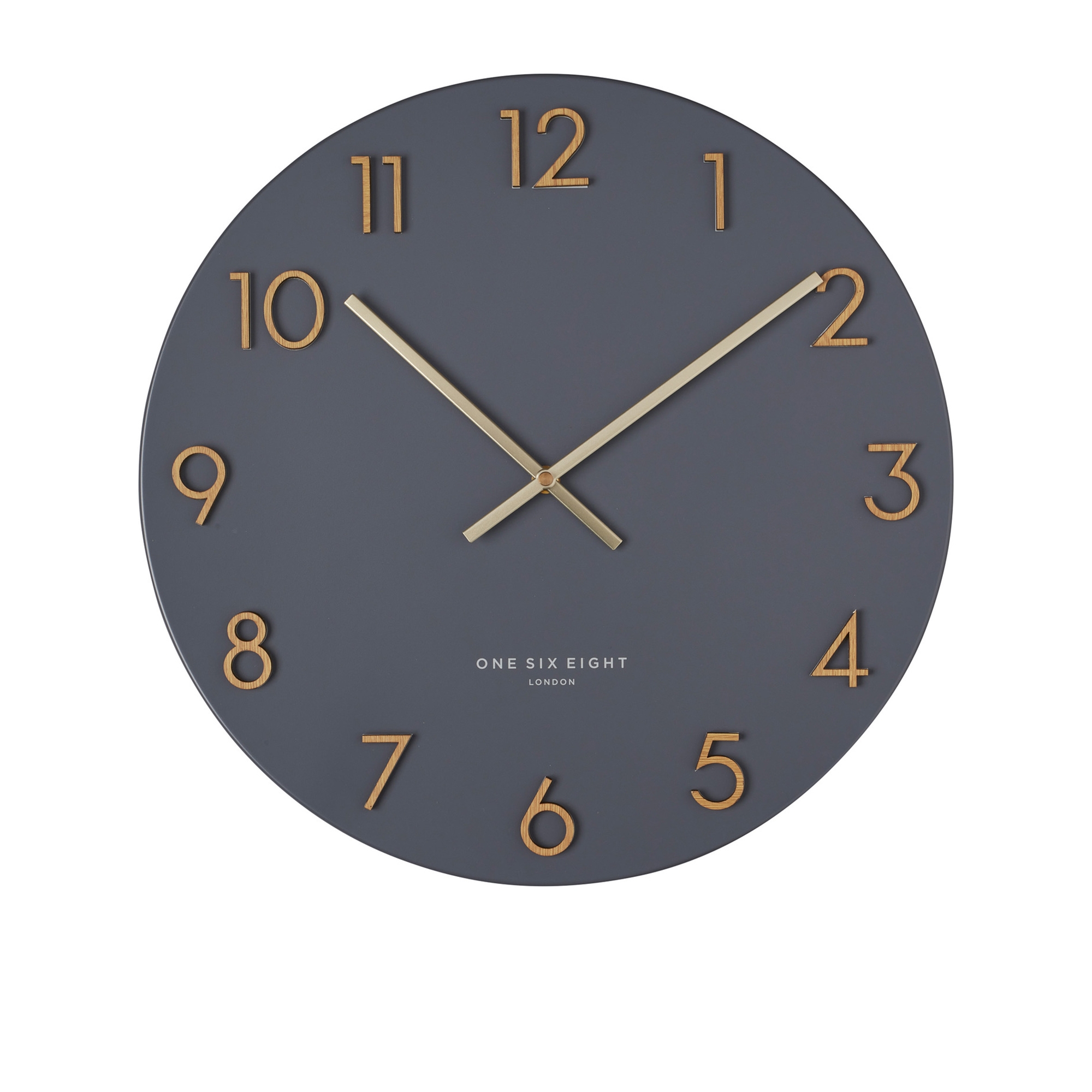 One Six Eight London Katelyn Metal Wall Clock 60cm Charcoal Grey Image 1
