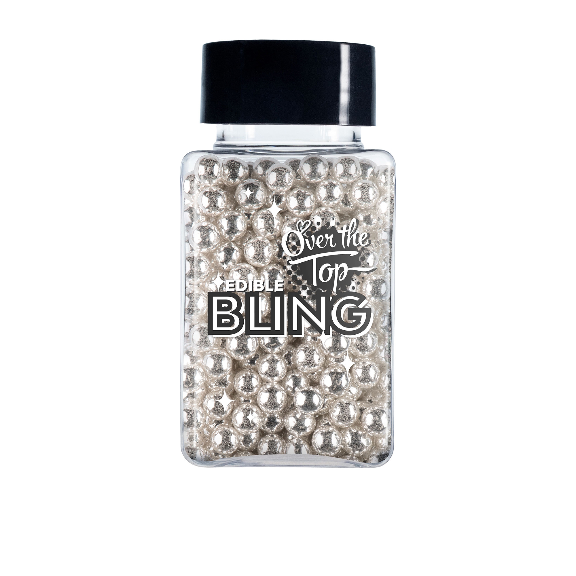 Over The Top Edible Bling Silver Pearls 4mm 70g Image 1