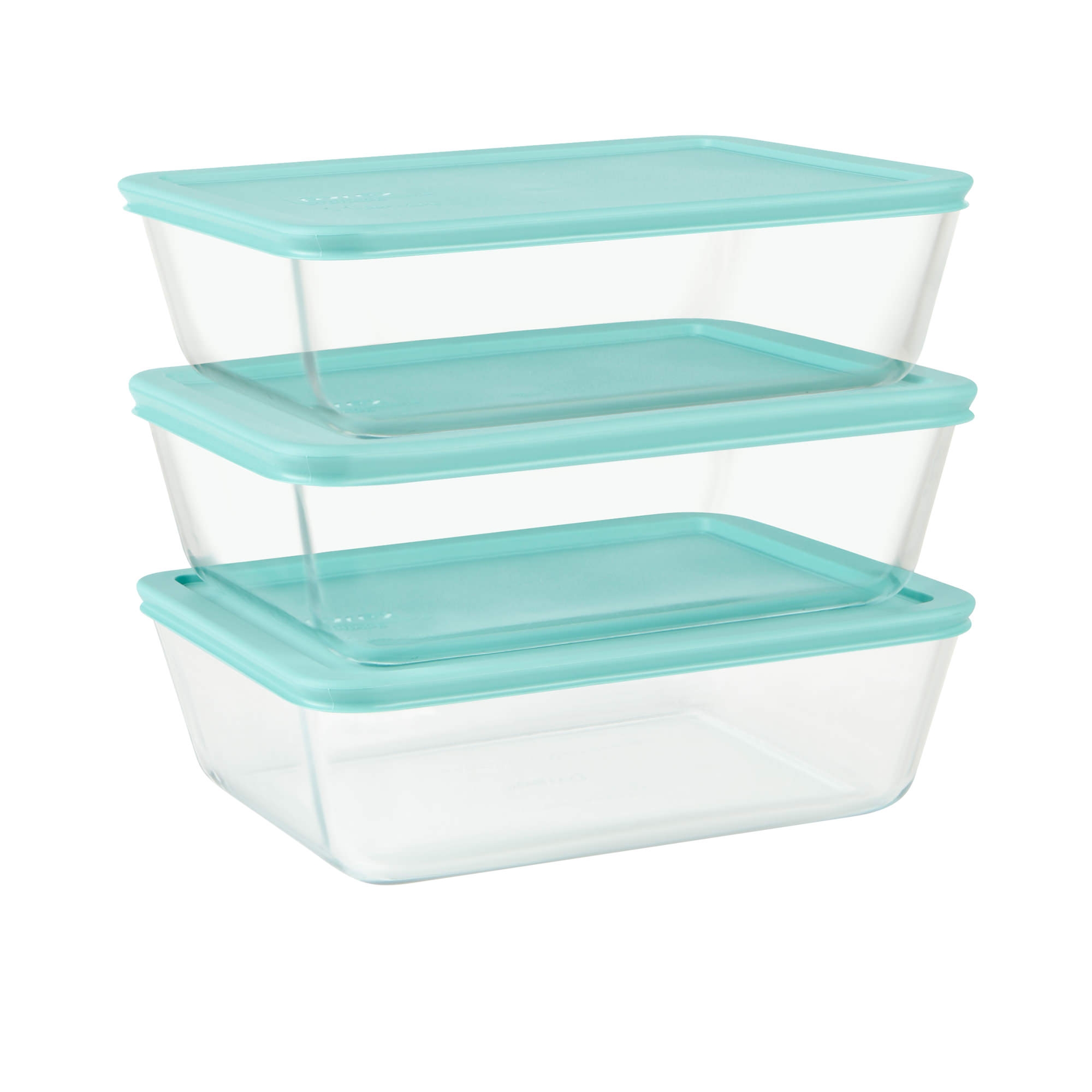 Pyrex Simply Store Rectangular Glass Meal Plan Container 2.6L Set of 3 Image 1