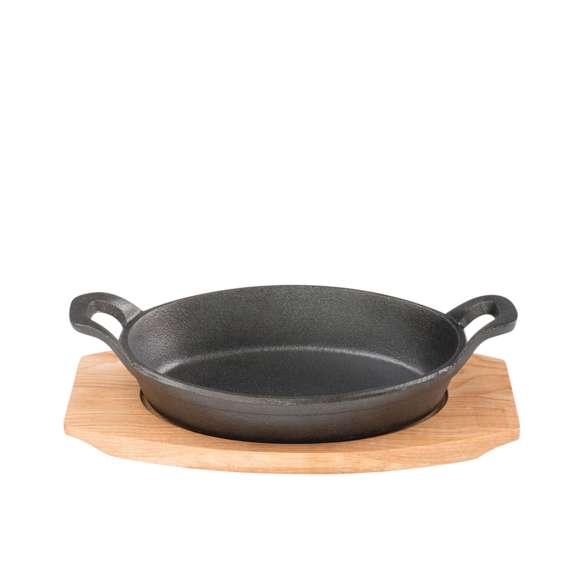 Pyrolux Pyrocast Cast Iron Oval Gratin with Maple Tray 15.5x10cm Image 1
