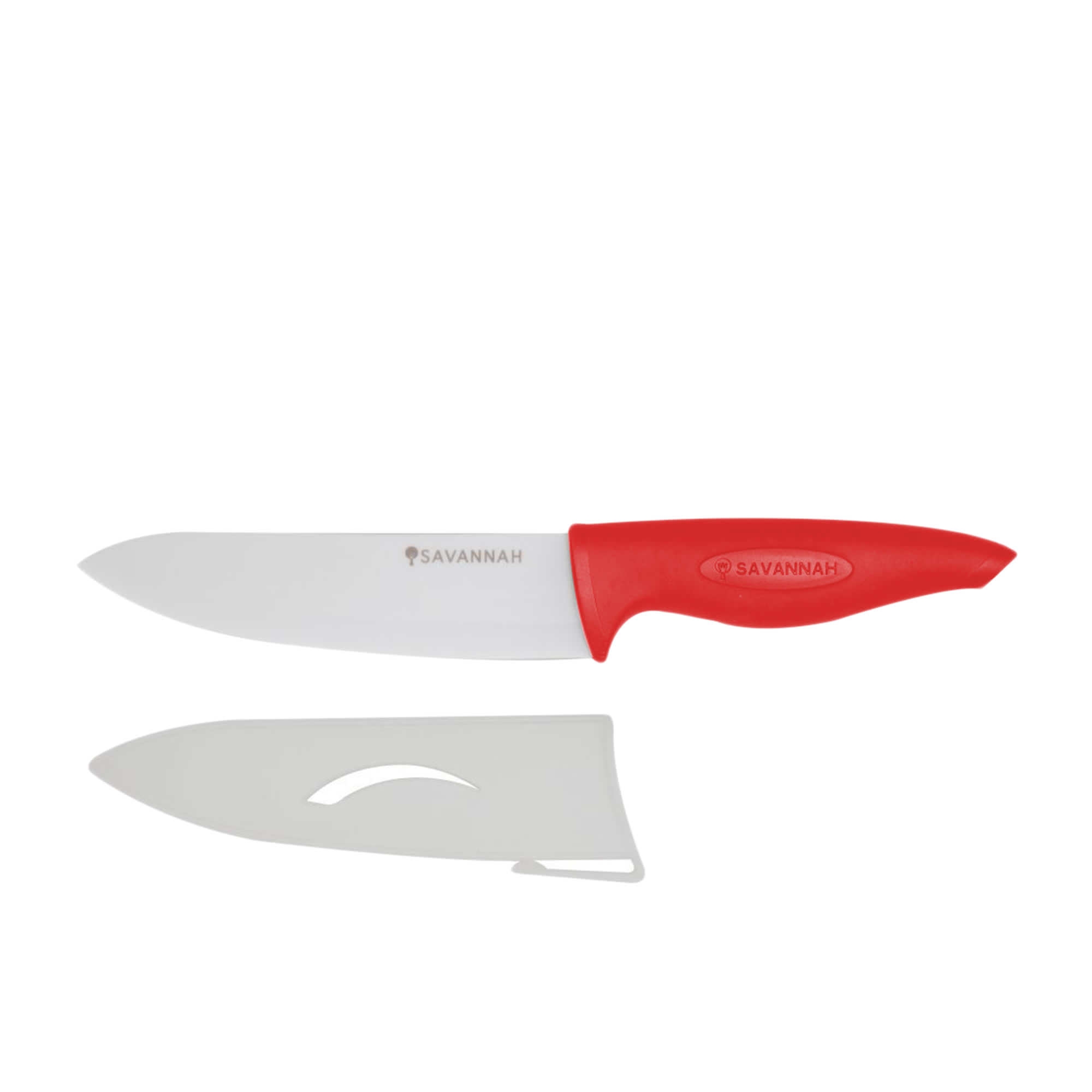 Savannah Ceramic Preparation Knife with Sheath 13cm Red Image 2
