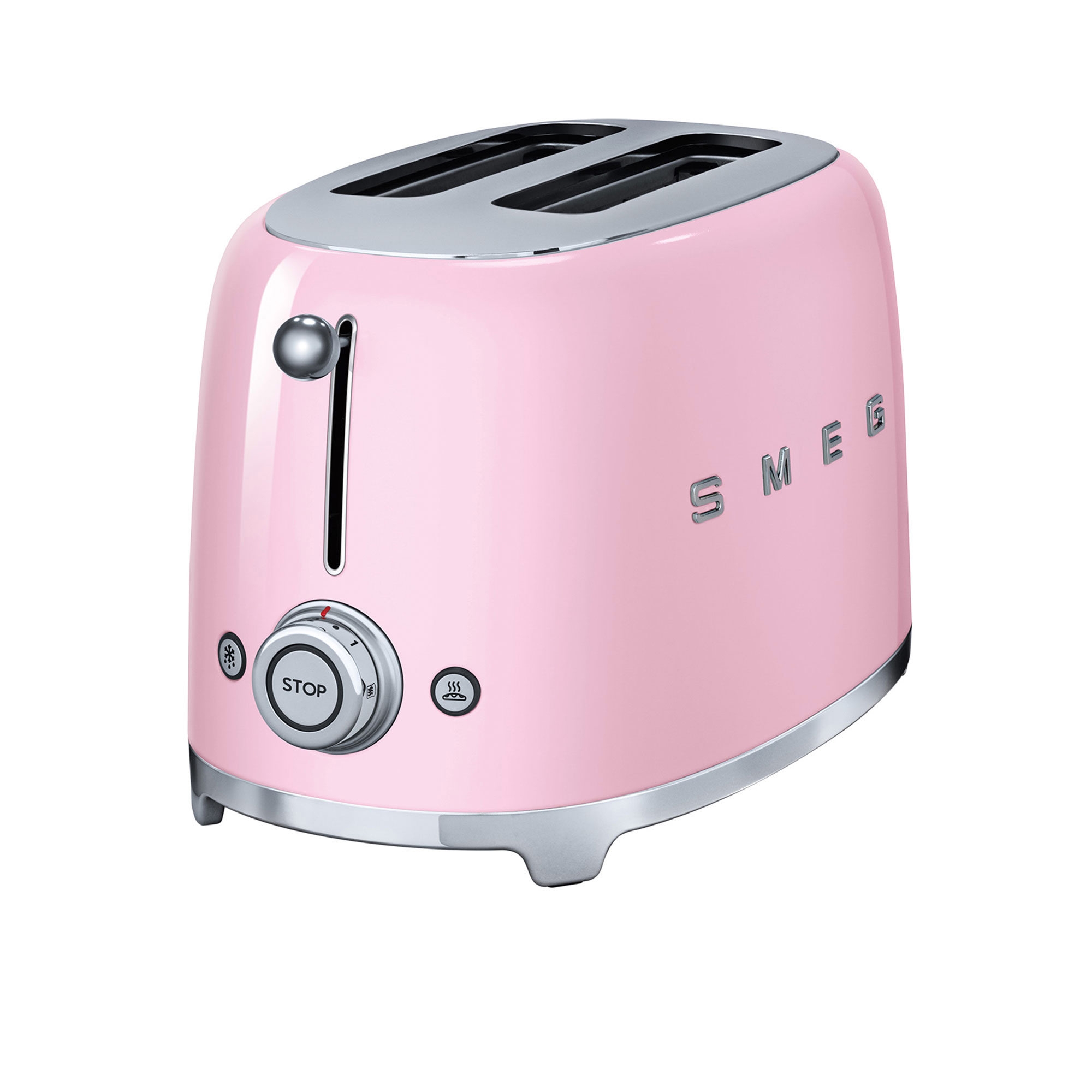 Smeg 50's Retro Style 2 Slice Toaster Pastel Pink Image 1