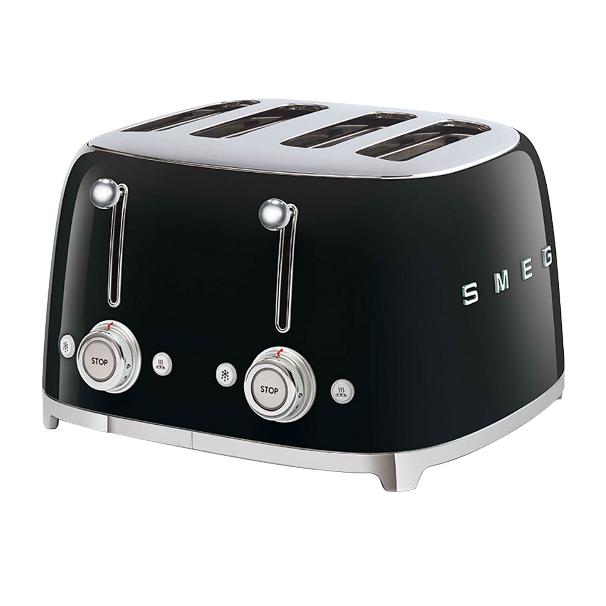 Smeg 50's Retro Style 4 Slot Toaster Black Image 1