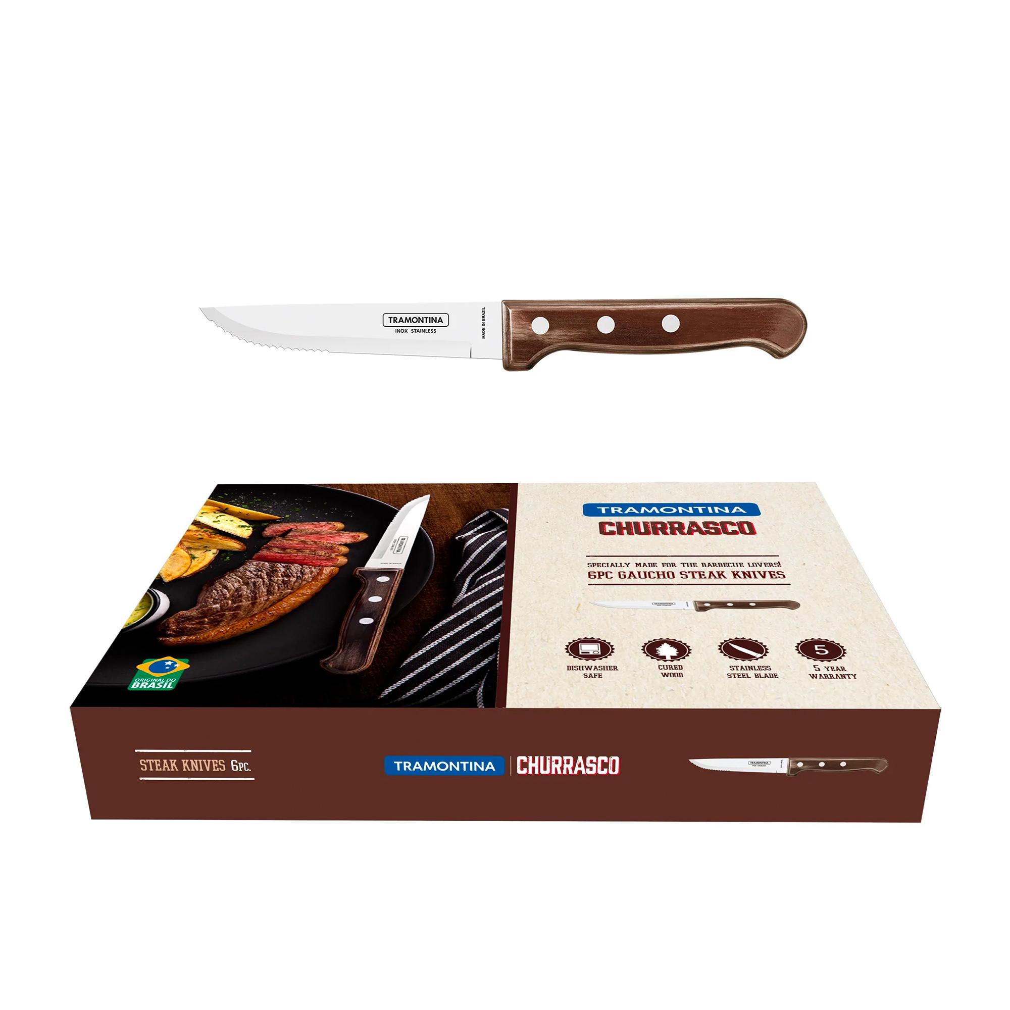 Tramontina Jumbo Polywood Steak Knife Set of 4 Brown Image 5