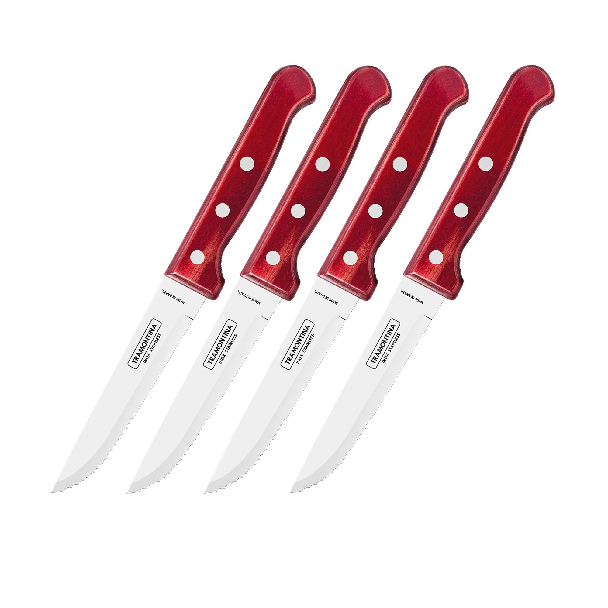Tramontina Jumbo Polywood Steak Knife Set of 4 Red Image 1