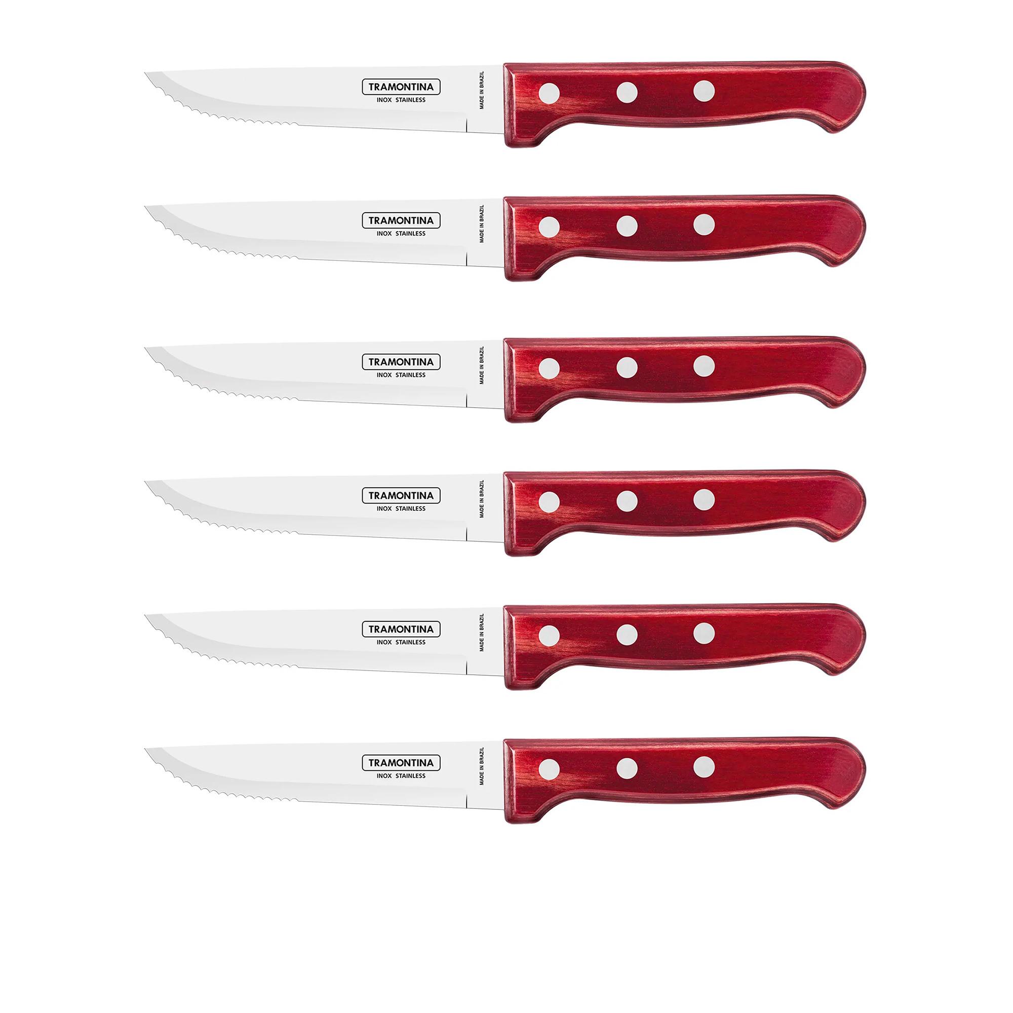 Tramontina Jumbo Polywood Steak Knife Set of 4 Red Image 3
