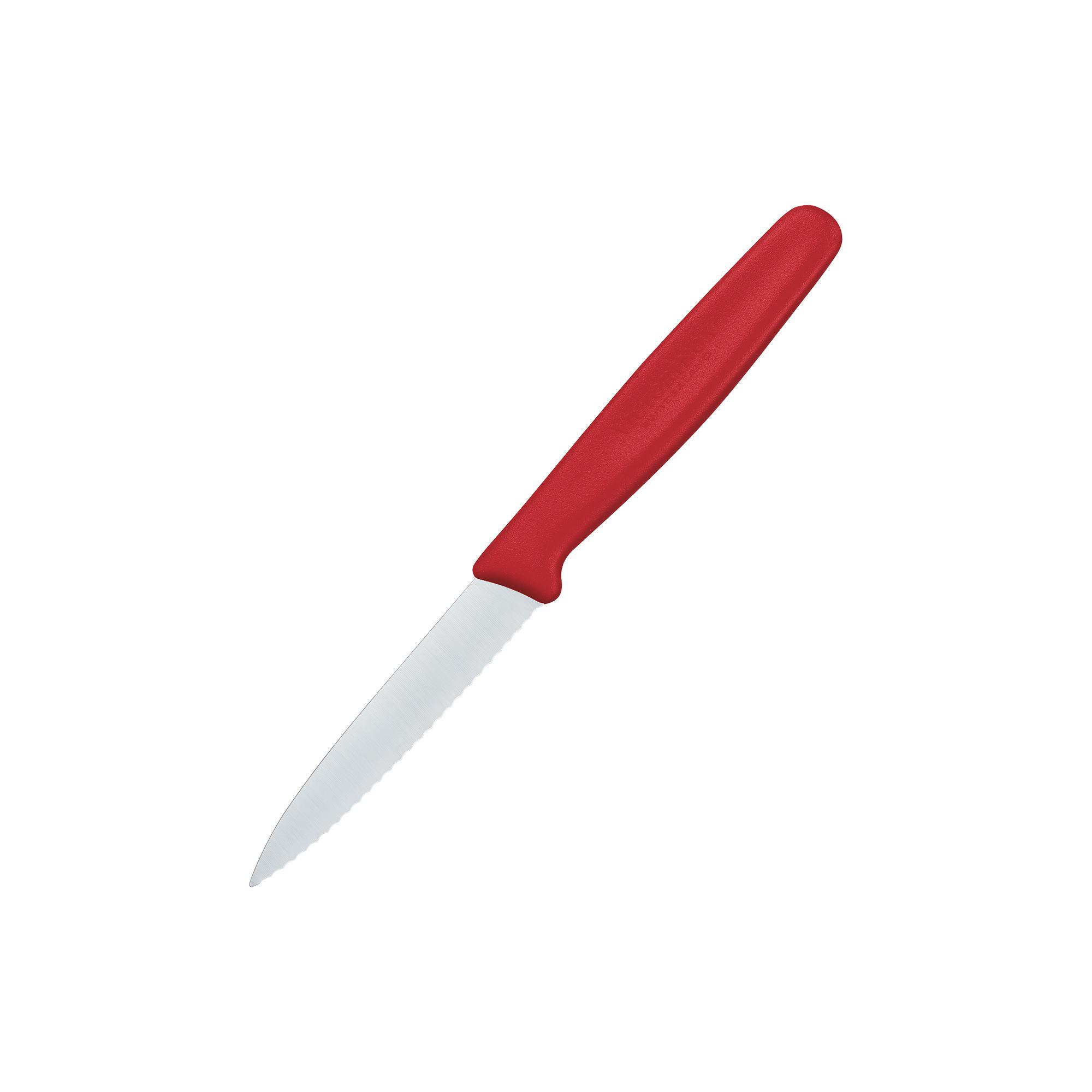 Victorinox Pointed Tip Serrated Paring Knife 8cm Red Image 1