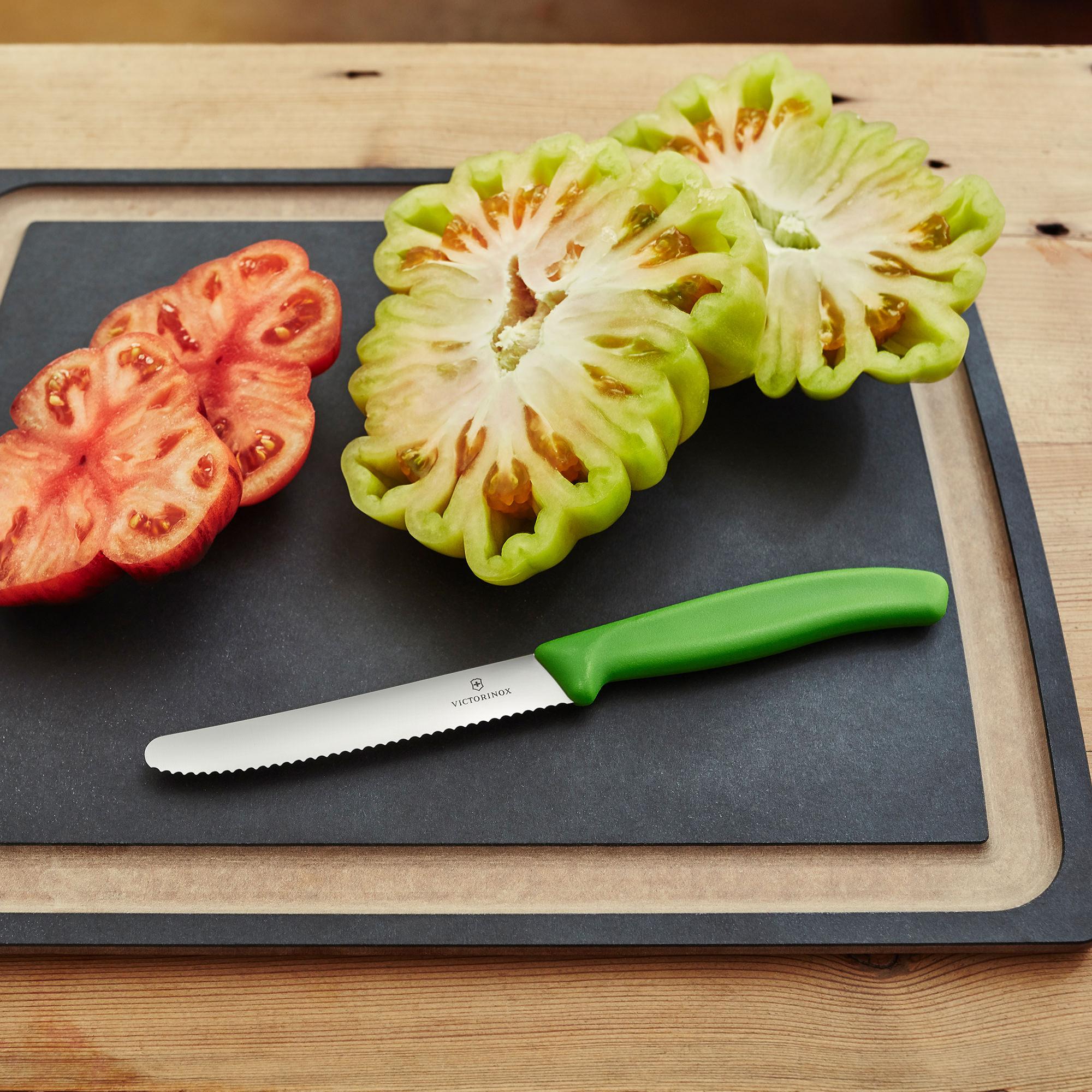 Victorinox Serrated Tomato & Sausage Knife 11cm Green Image 4