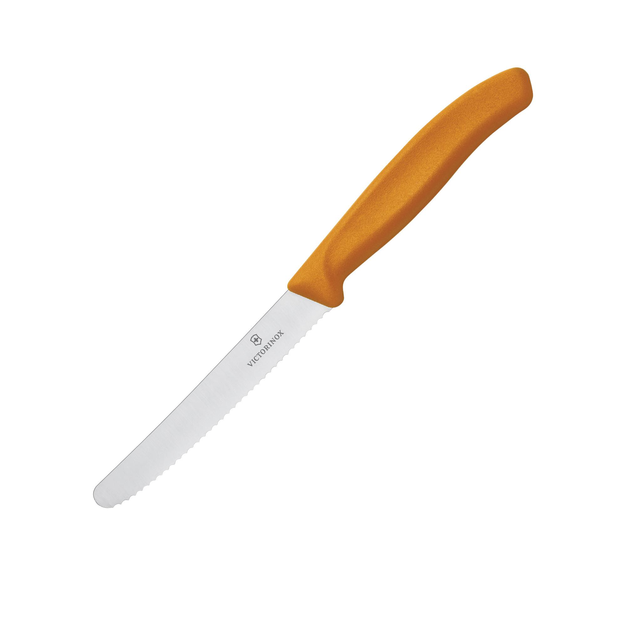 Victorinox Serrated Tomato & Sausage Knife 11cm Orange Image 1