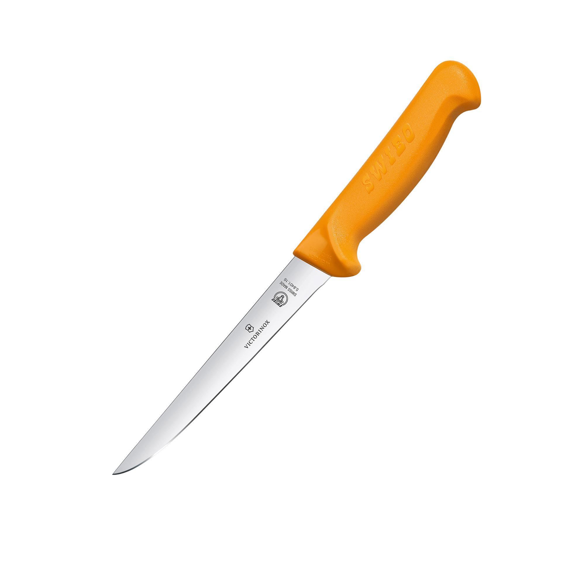 Victorinox Swibo Straight Wide Blade Boning Knife 18cm Orange Image 1
