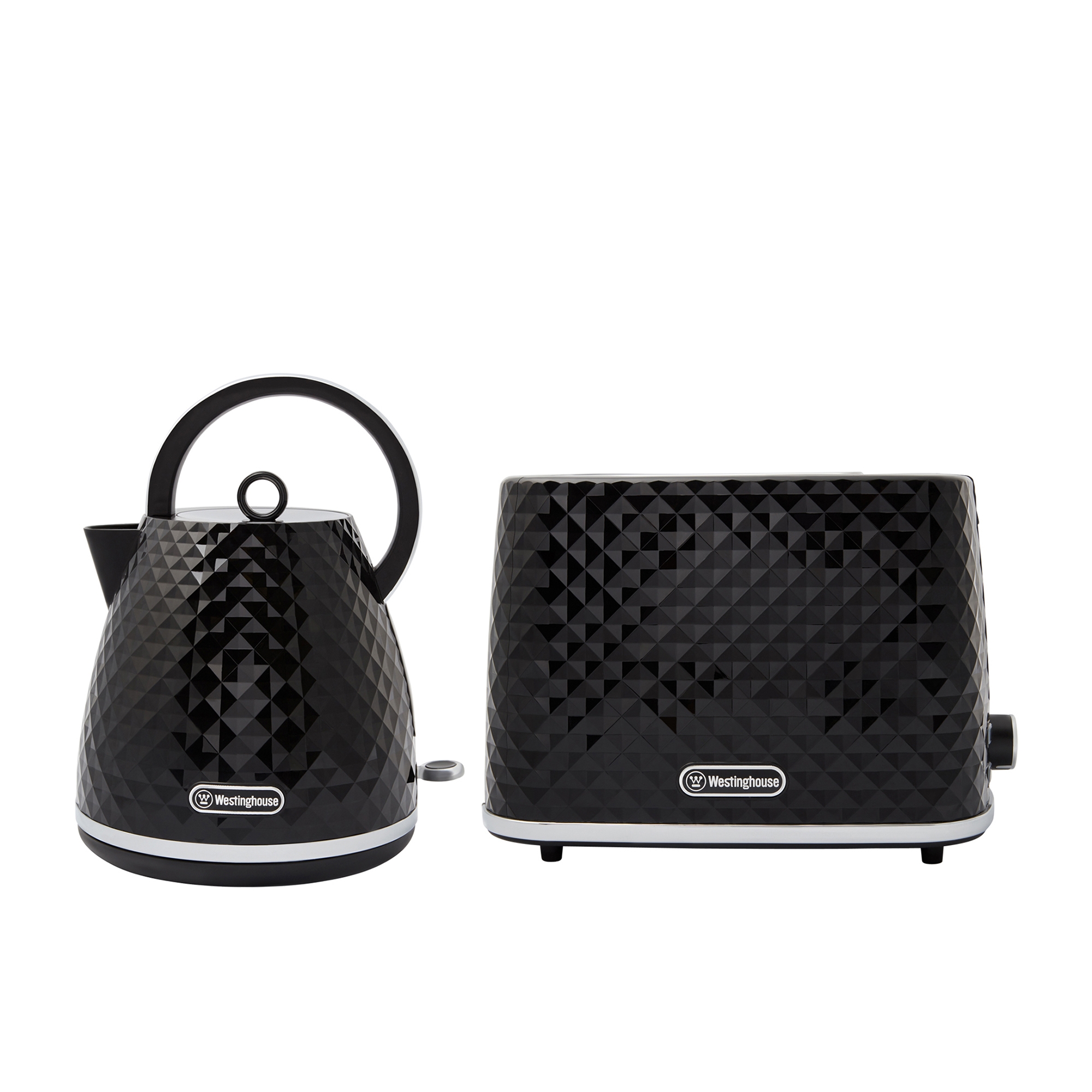 Westinghouse Kettle and Toaster Pack Black - Diamond Pattern Image 1