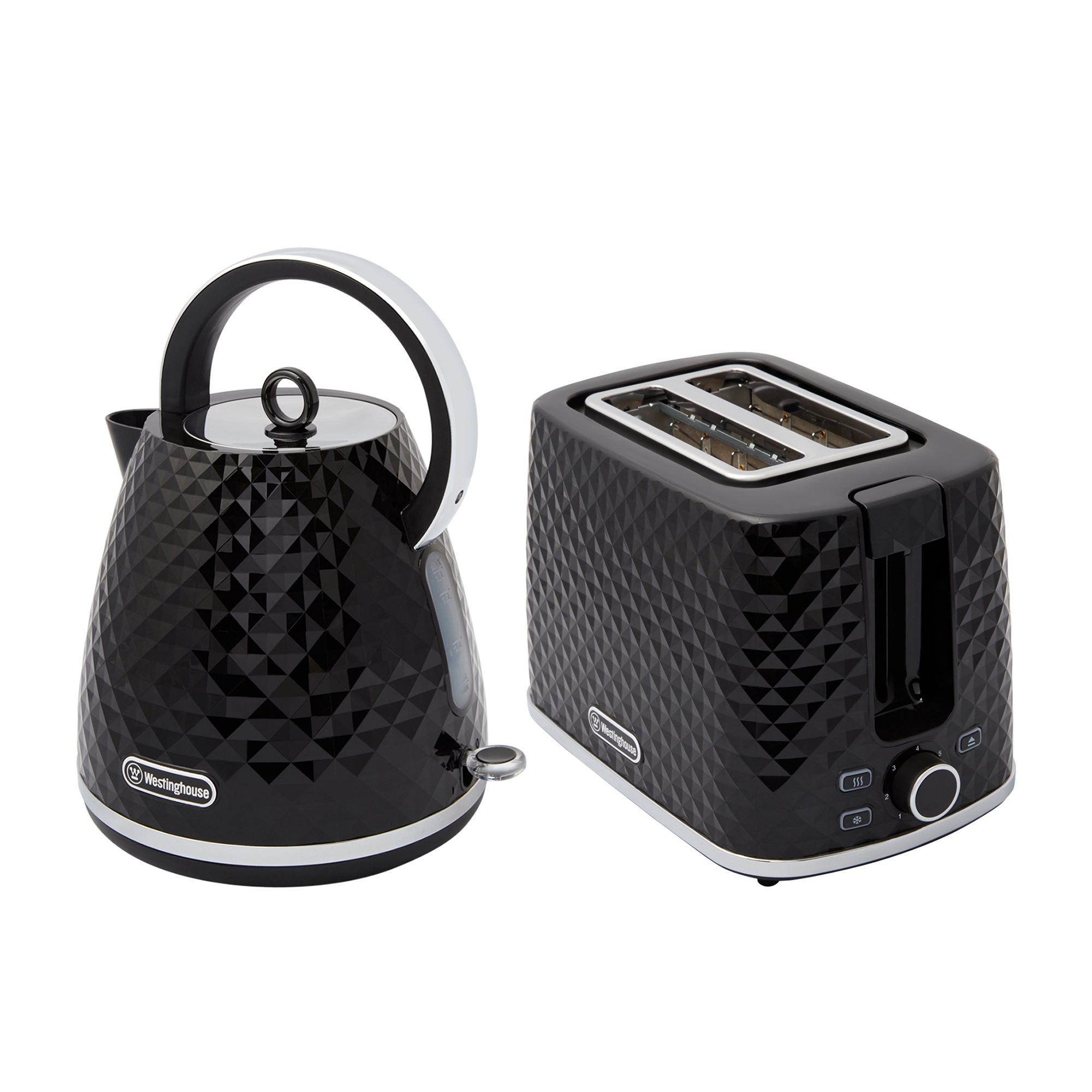 Westinghouse Kettle and Toaster Pack Black - Diamond Pattern Image 2
