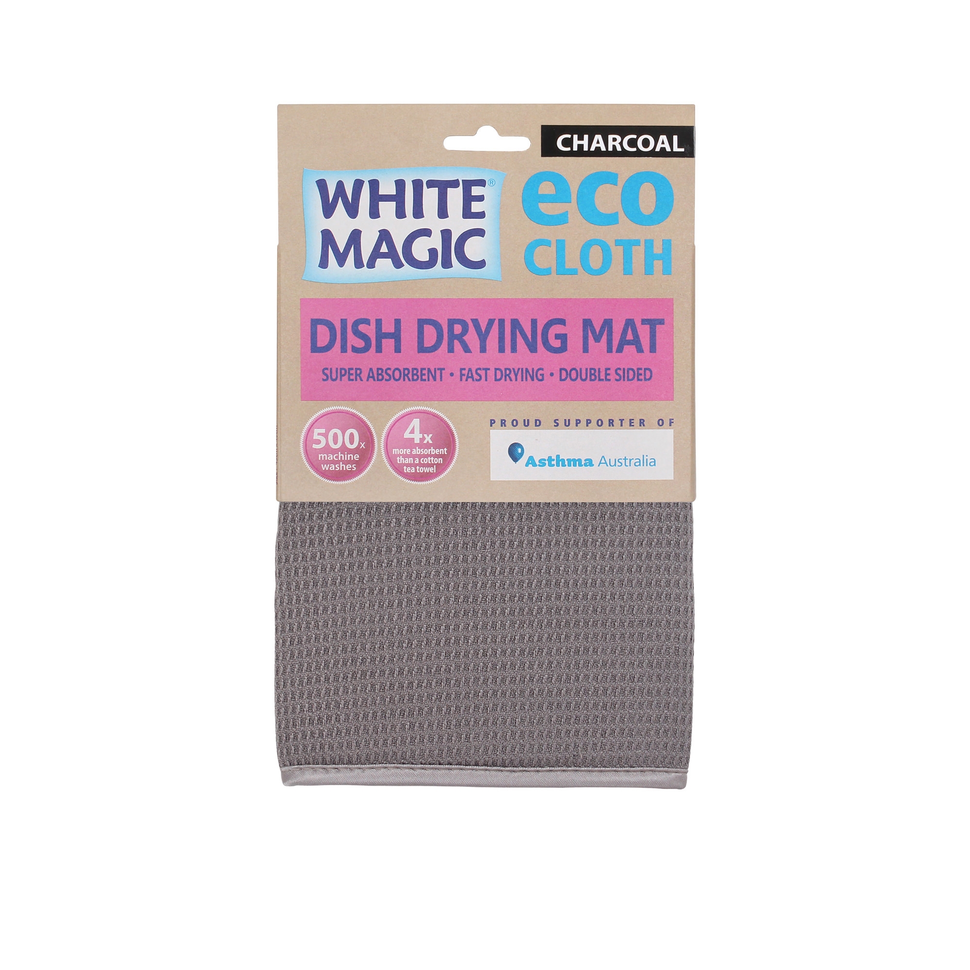 White Magic Eco Cloth Dish Drying Mat Charcoal Image 2