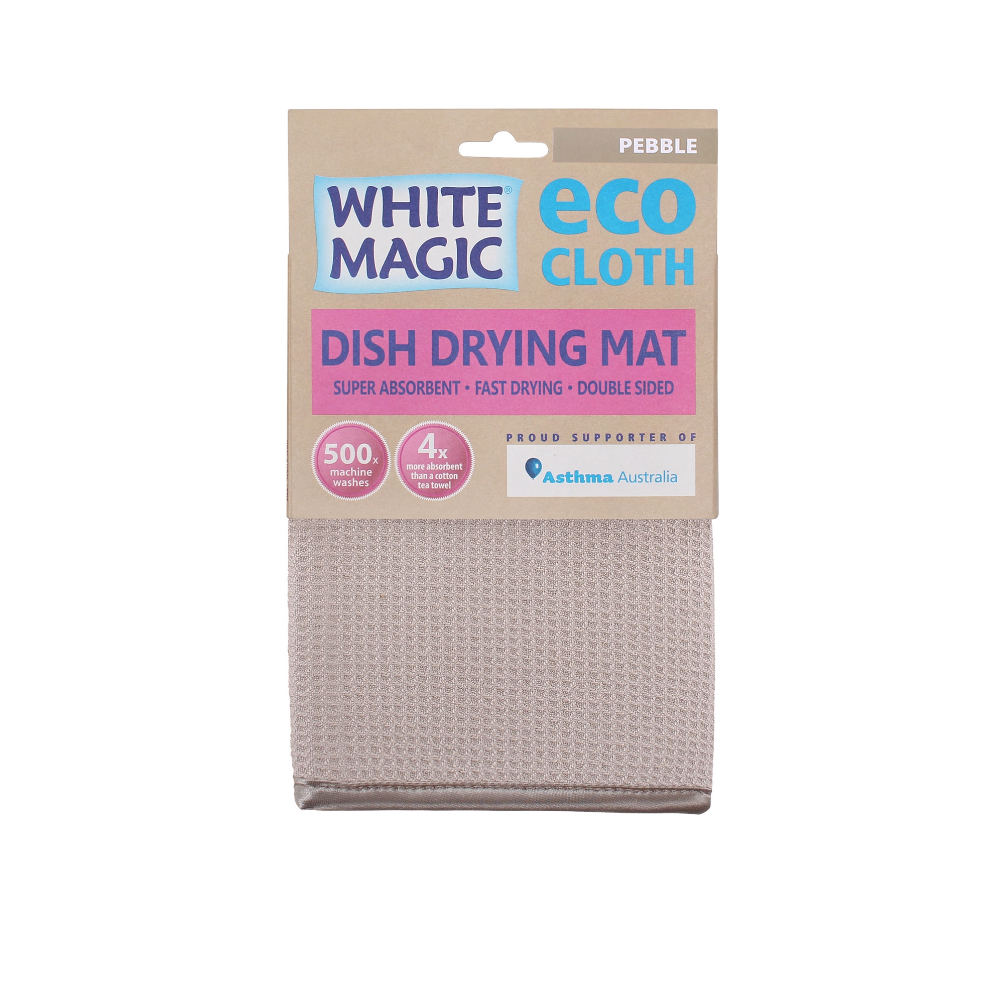 White Magic Eco Cloth Dish Drying Mat Pebble Image 1